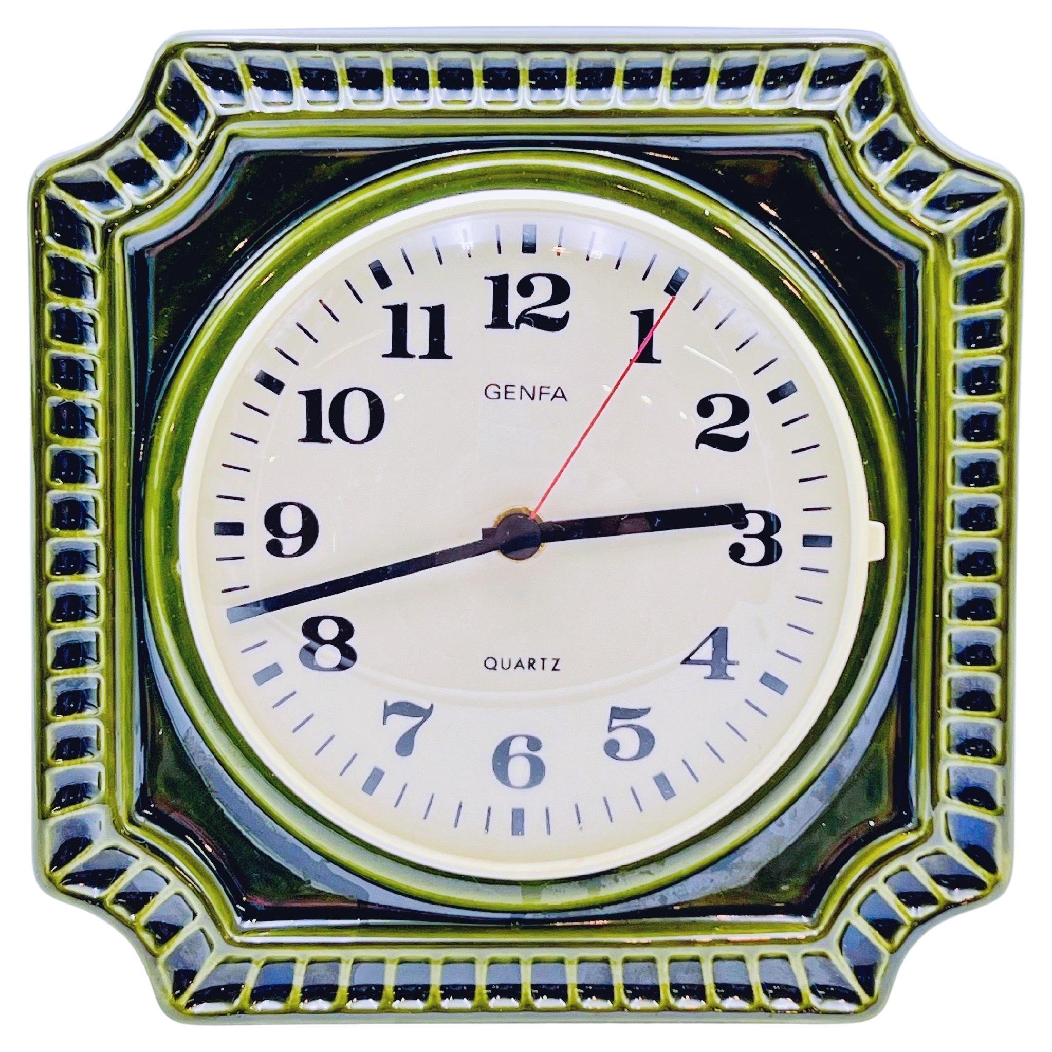 Swedish Mid-century Modern Wall Clock, Carl Westh design, Genfa Germany