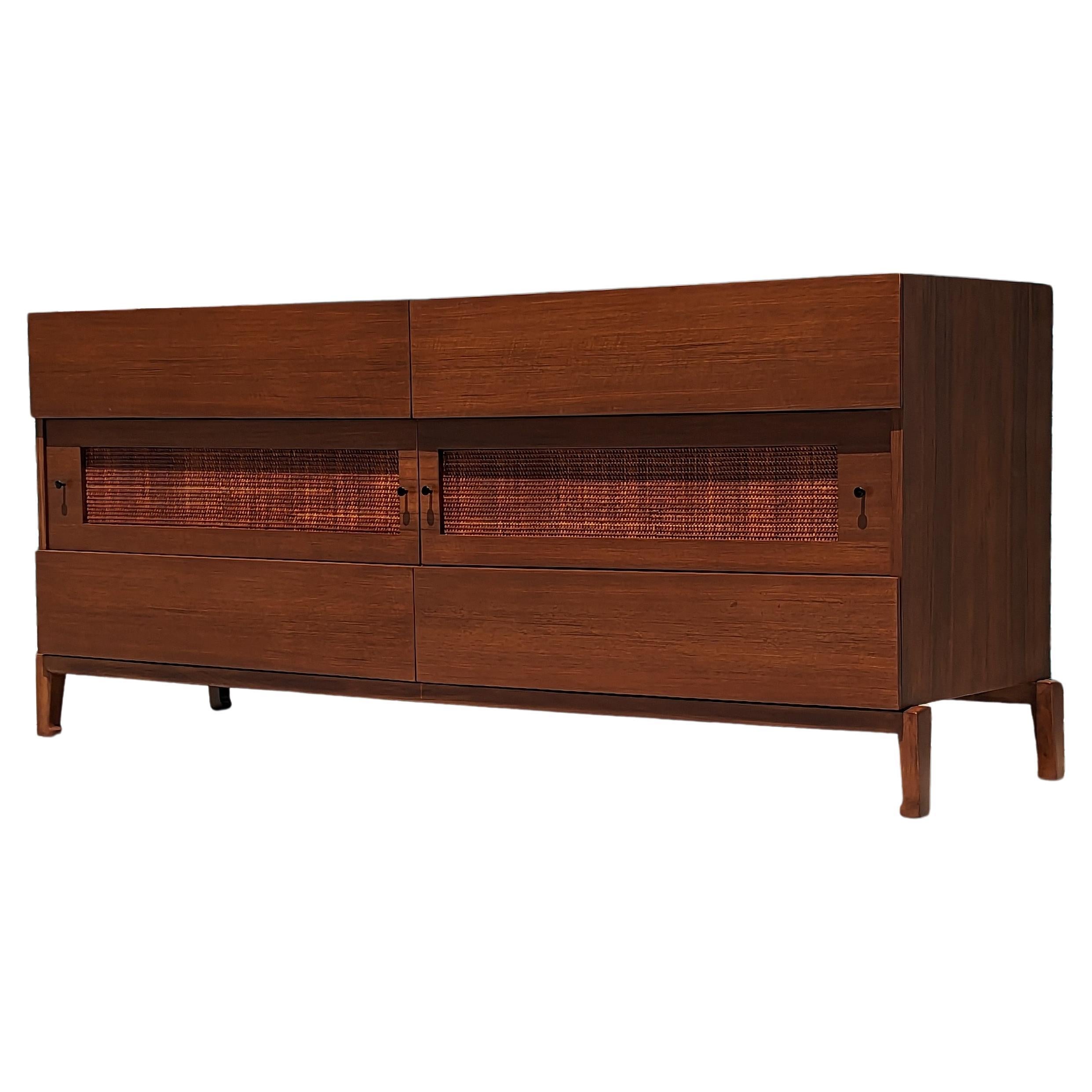 Swedish Mid Century Modern Walnut Dresser by Edmond J. Spence, c1950s