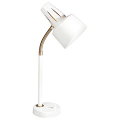 Swedish Mid-Century Modern White Table Lamp, Bäcklunds Järn och Smide, BJS