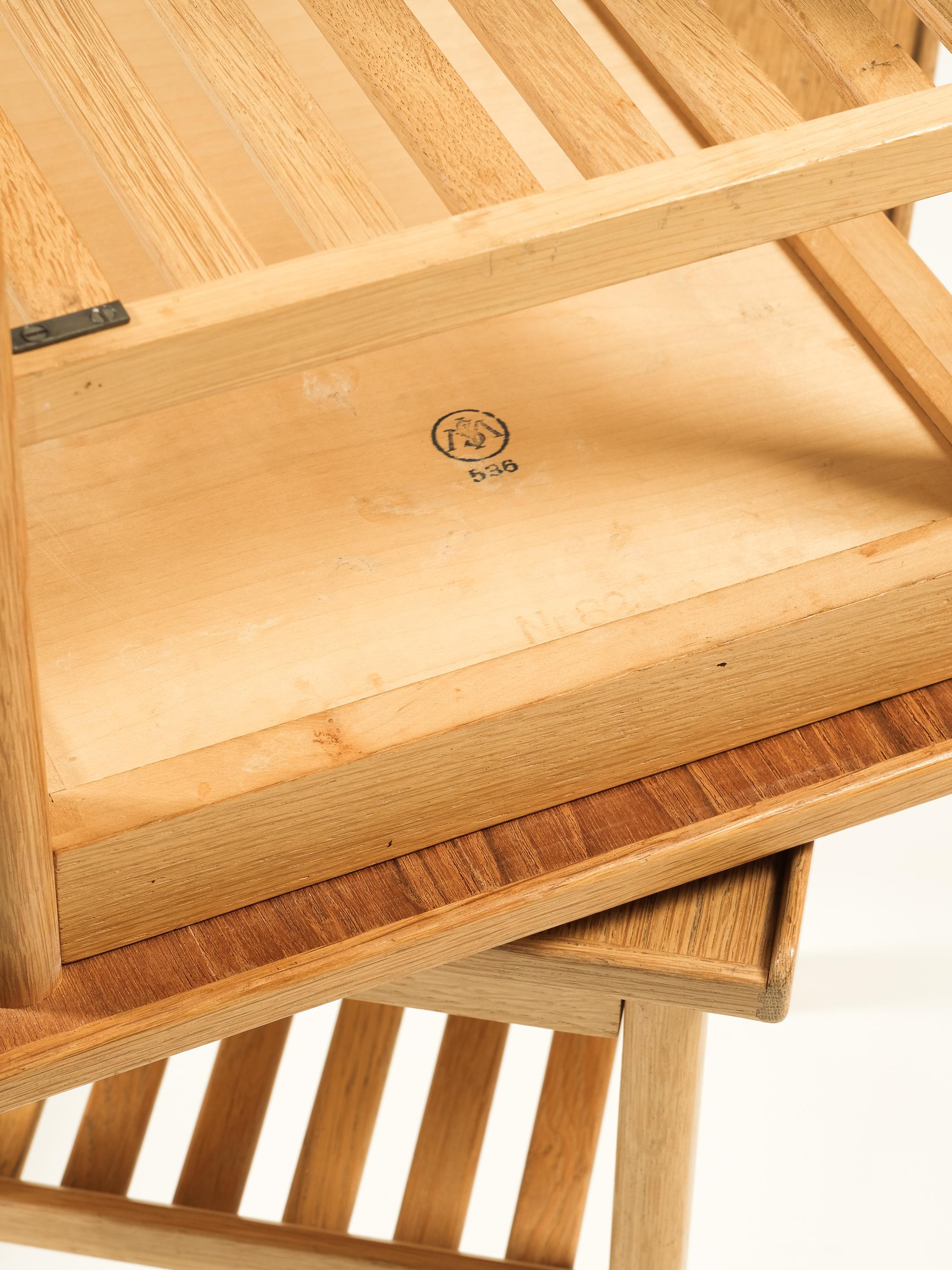 Swedish Mid-Century Oak Bedside Tables, 1960s, Set of 2 5