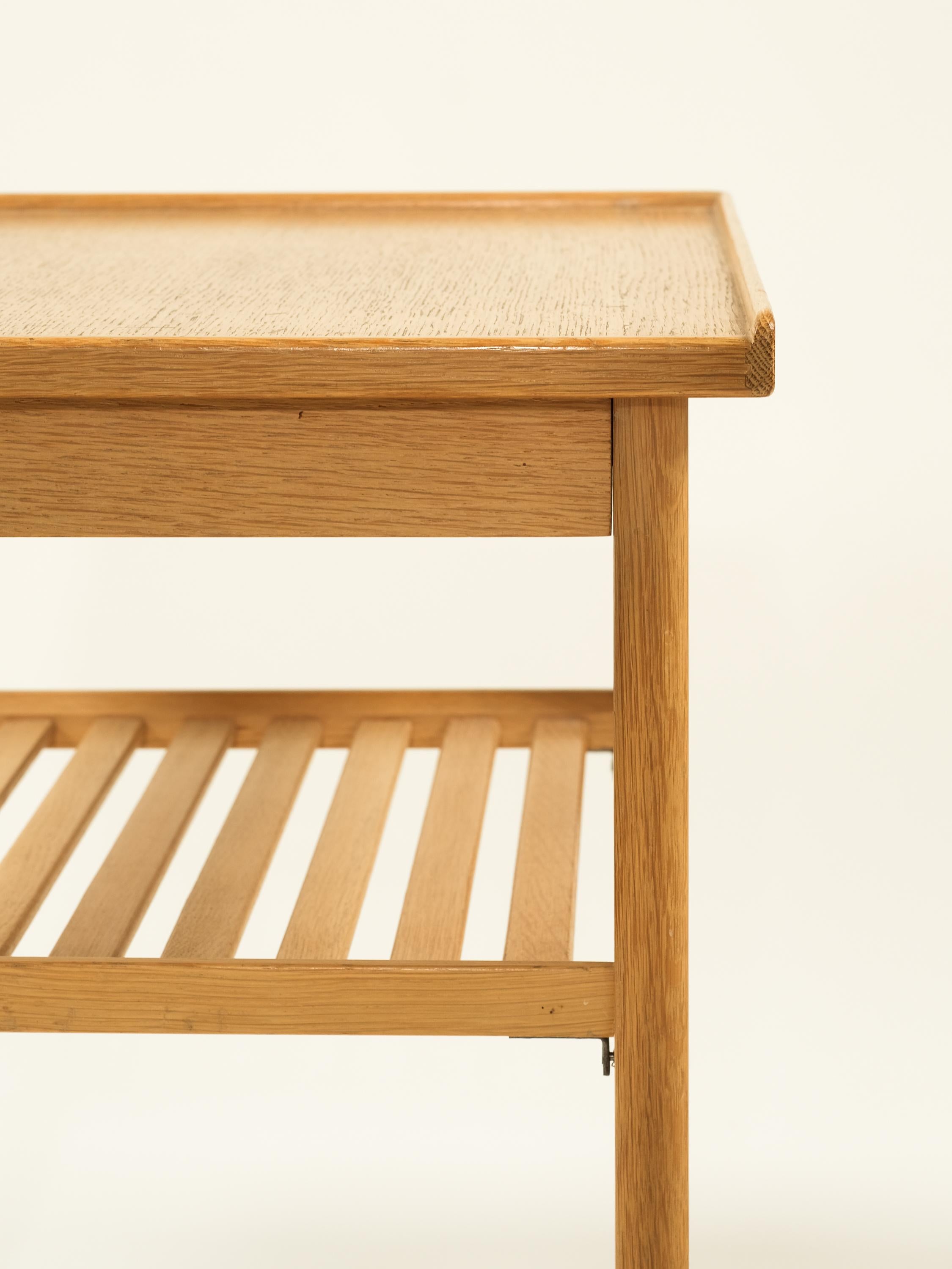 Swedish Mid-Century Oak Bedside Tables, 1960s, Set of 2 3