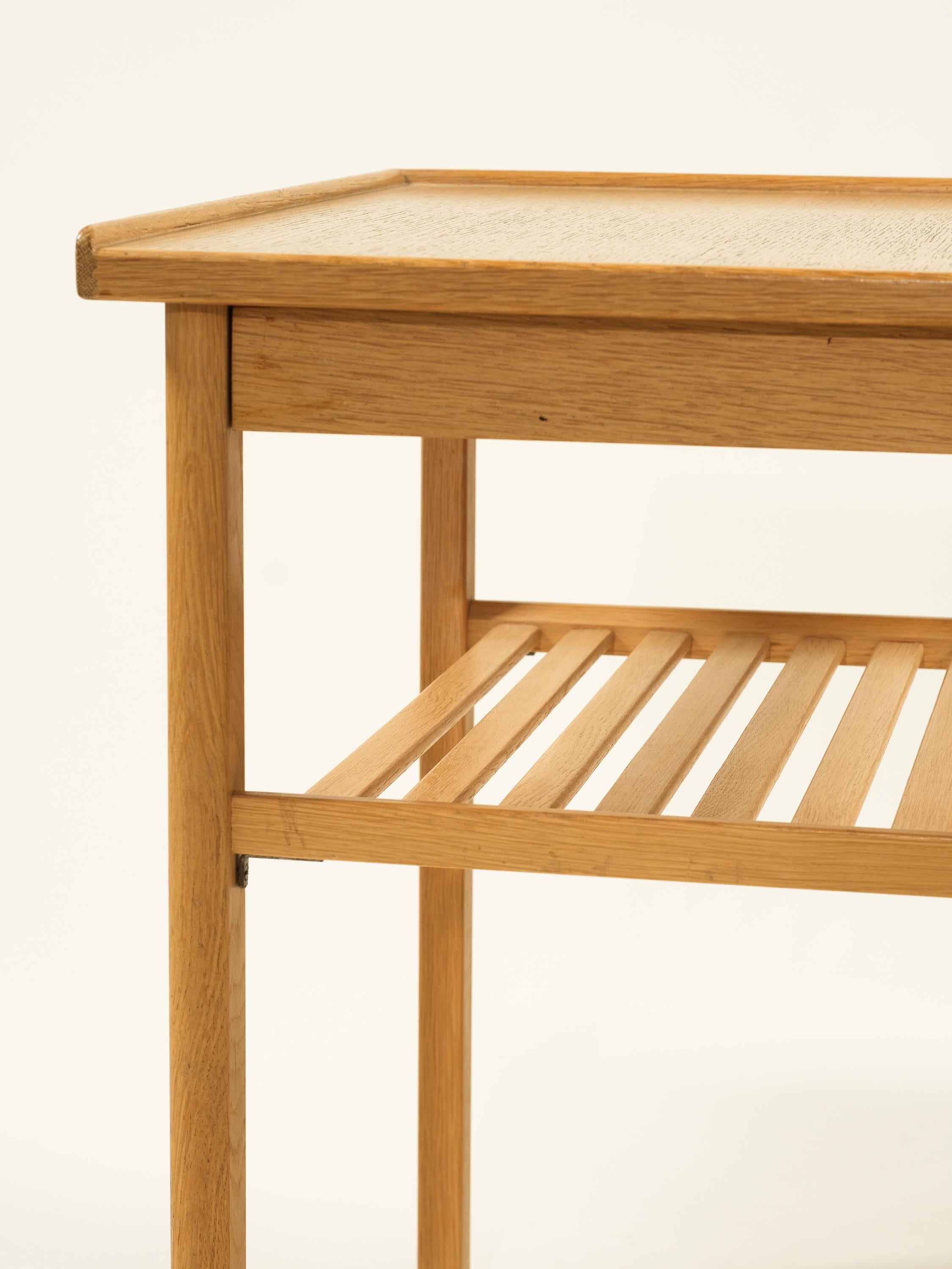 Swedish Mid-Century Oak Bedside Tables, 1960s, Set of 2 4