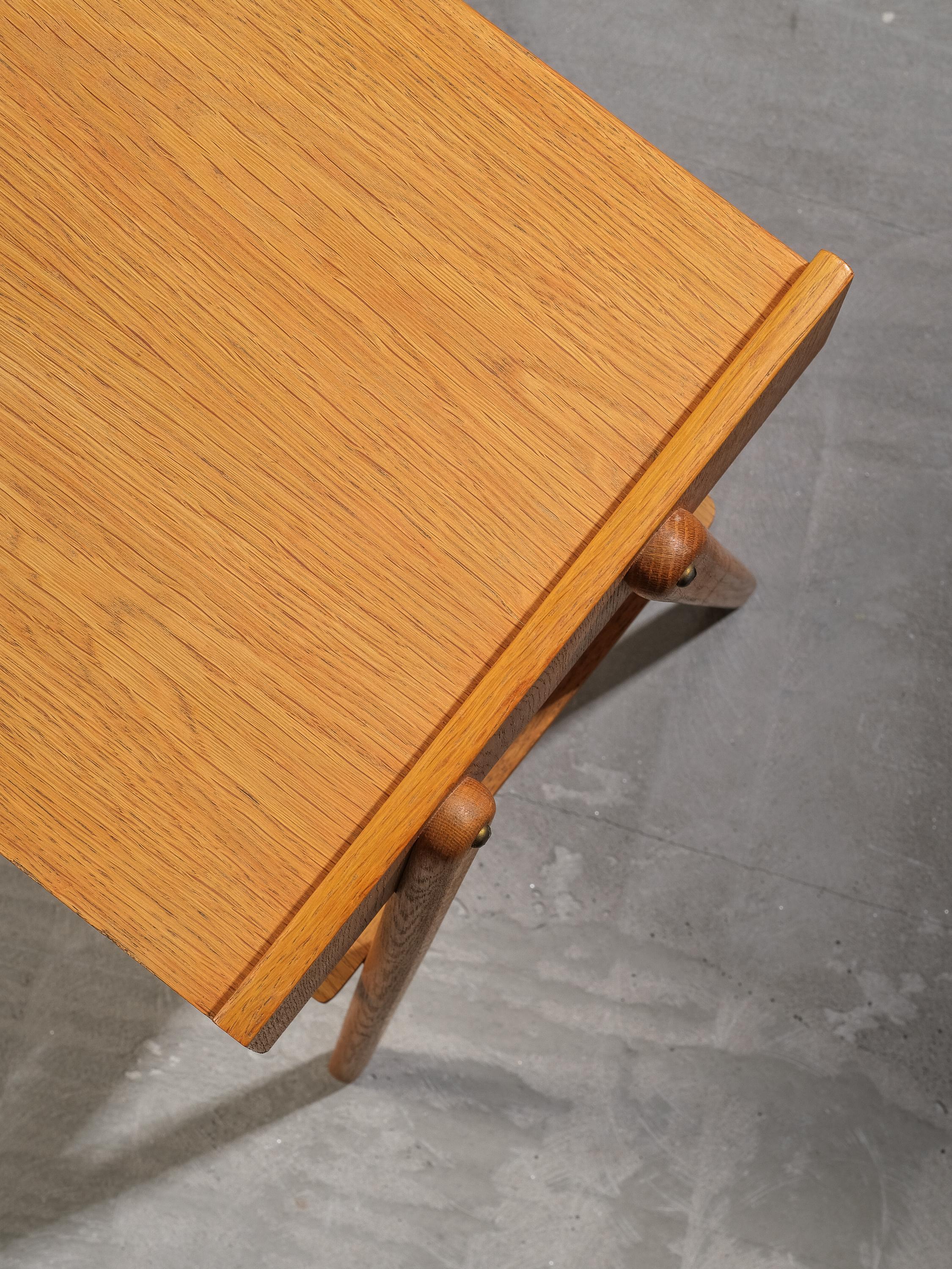 Swedish Mid-Century Oak & Rattan Bedside Tables, 1960s, Set of 2 6
