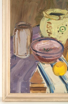 Swedish Mid Century Oil on Board Still Life Kitchen Scene C.1945