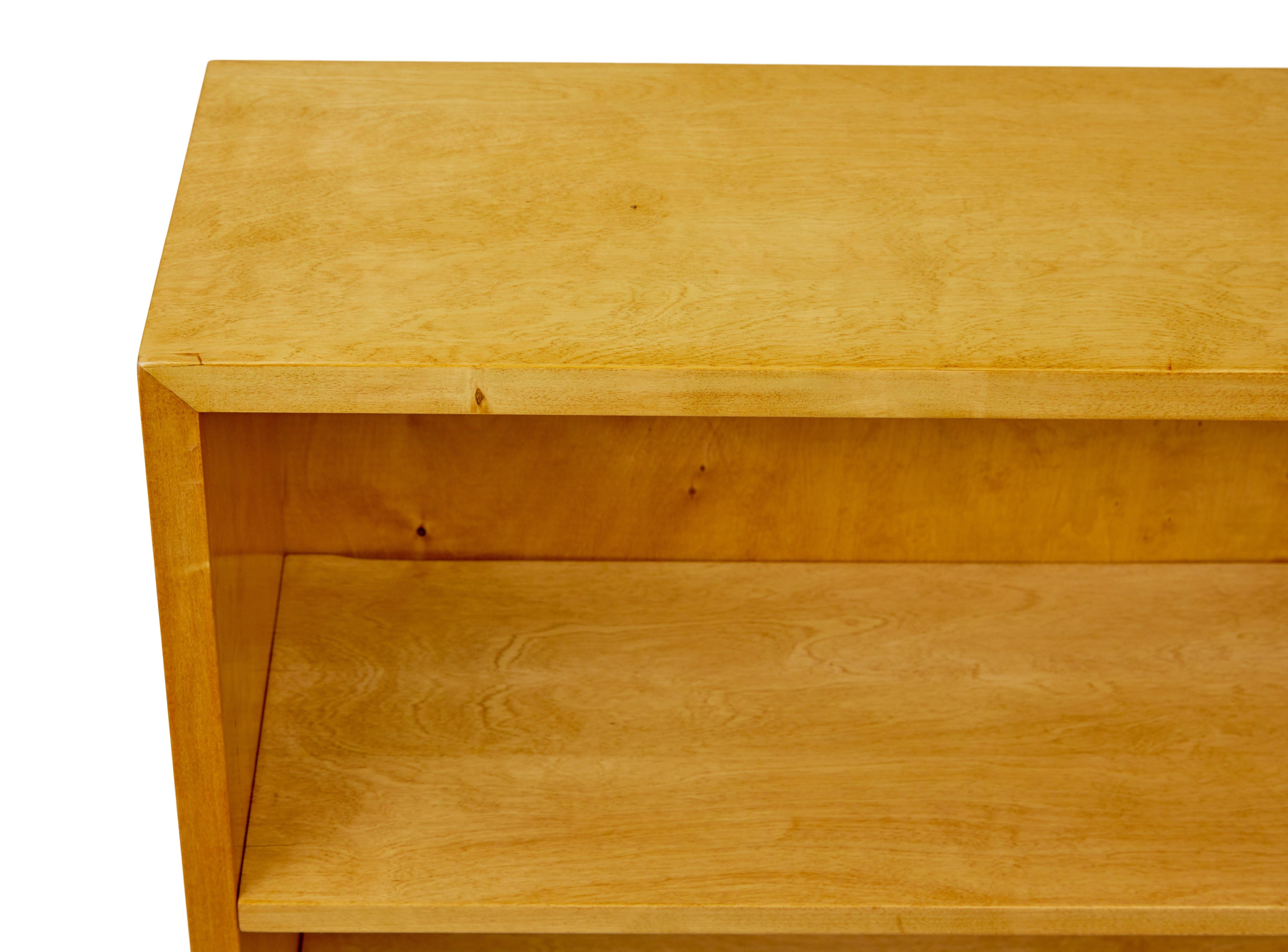 Swedish mid century open birch bookcase 1