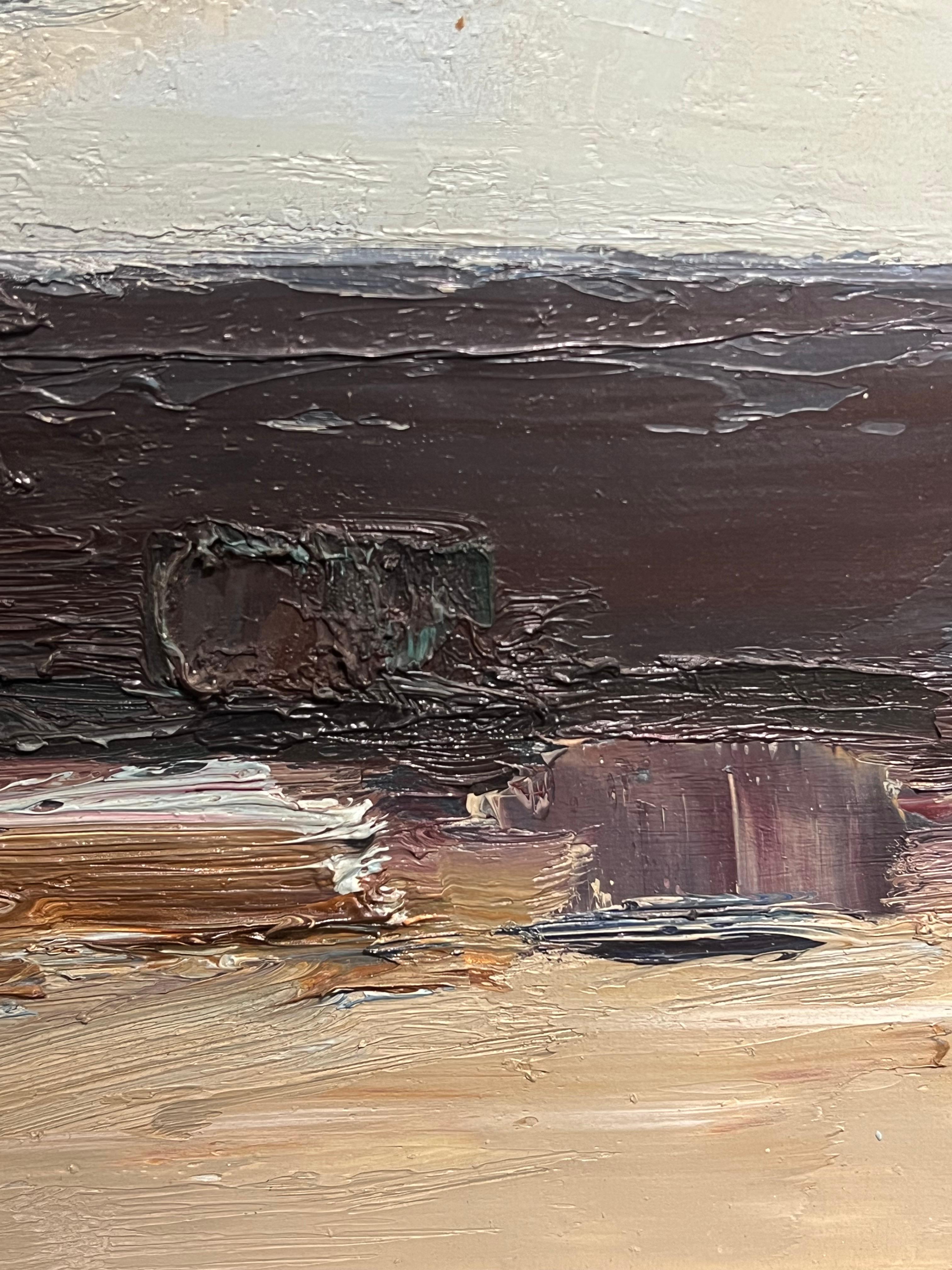 Paesaggio marino con nuvole
Svedese, metà secolo
firmato in modo indistinto 
olio su tela, incorniciato
Incorniciato: 15,5 x 19 pollici
Tela: 15 x 18 pollici
Provenienza: collezione privata, Europa
Condizioni: ottime condizioni

Descrizione:
Questo