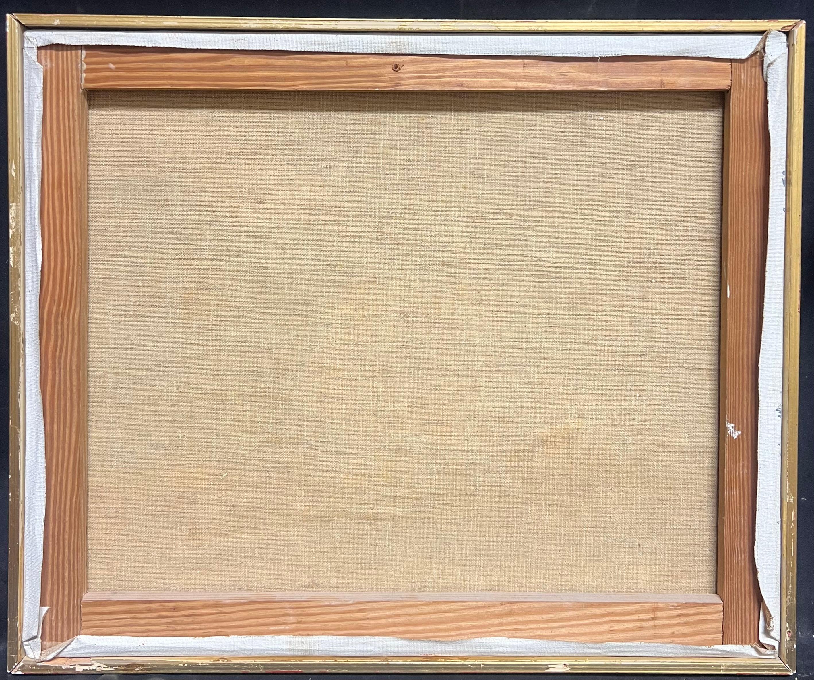 Pittura ad olio firmata di metà secolo, astratta e drammatica, con nuvole e texture in vendita 2