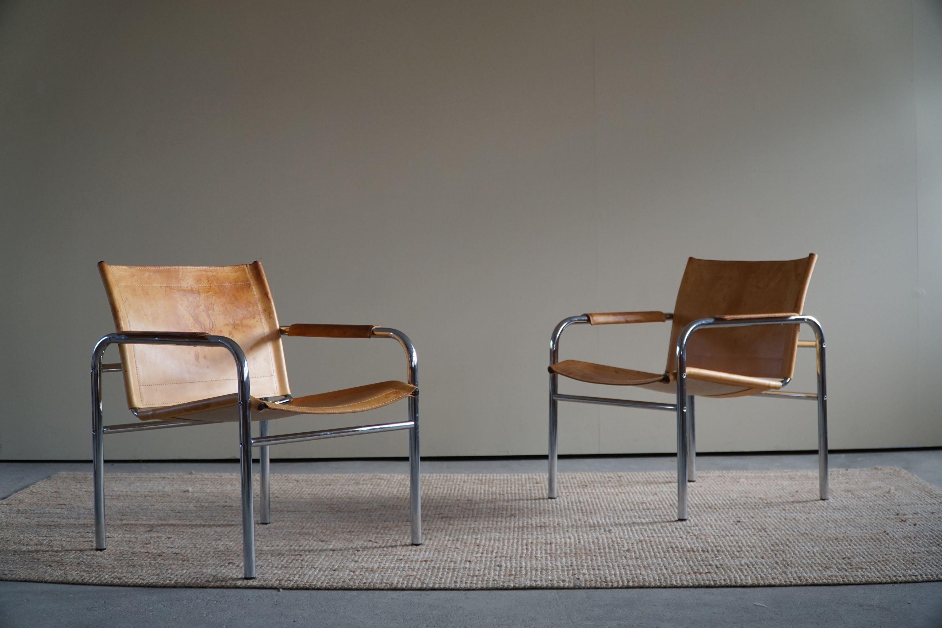 Swedish Mid Century Pair of Lounge Chairs by Tord Björklund, Model Klinte, 1970s 7