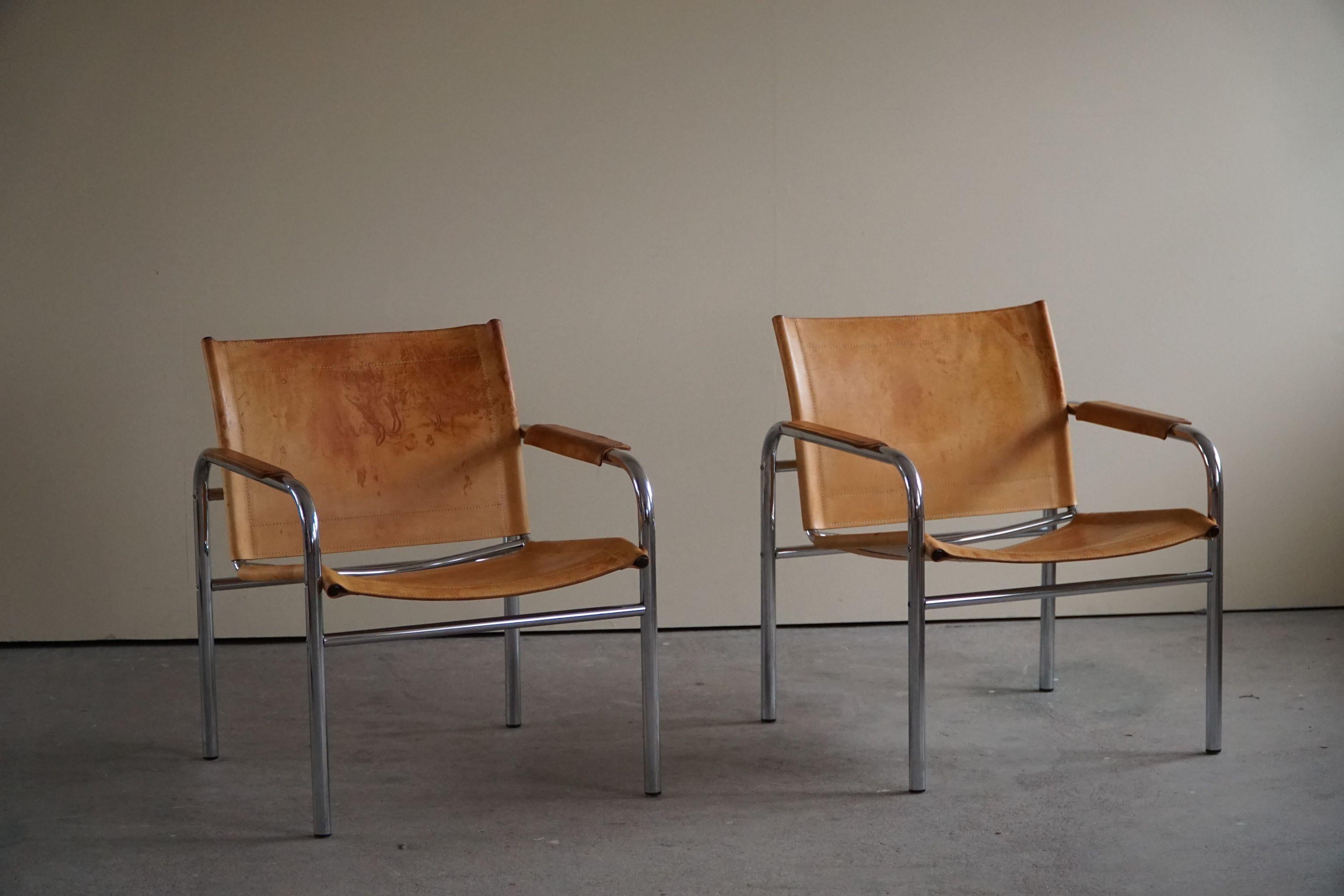 Swedish Mid Century Pair of Lounge Chairs by Tord Björklund, Model Klinte, 1970s 10