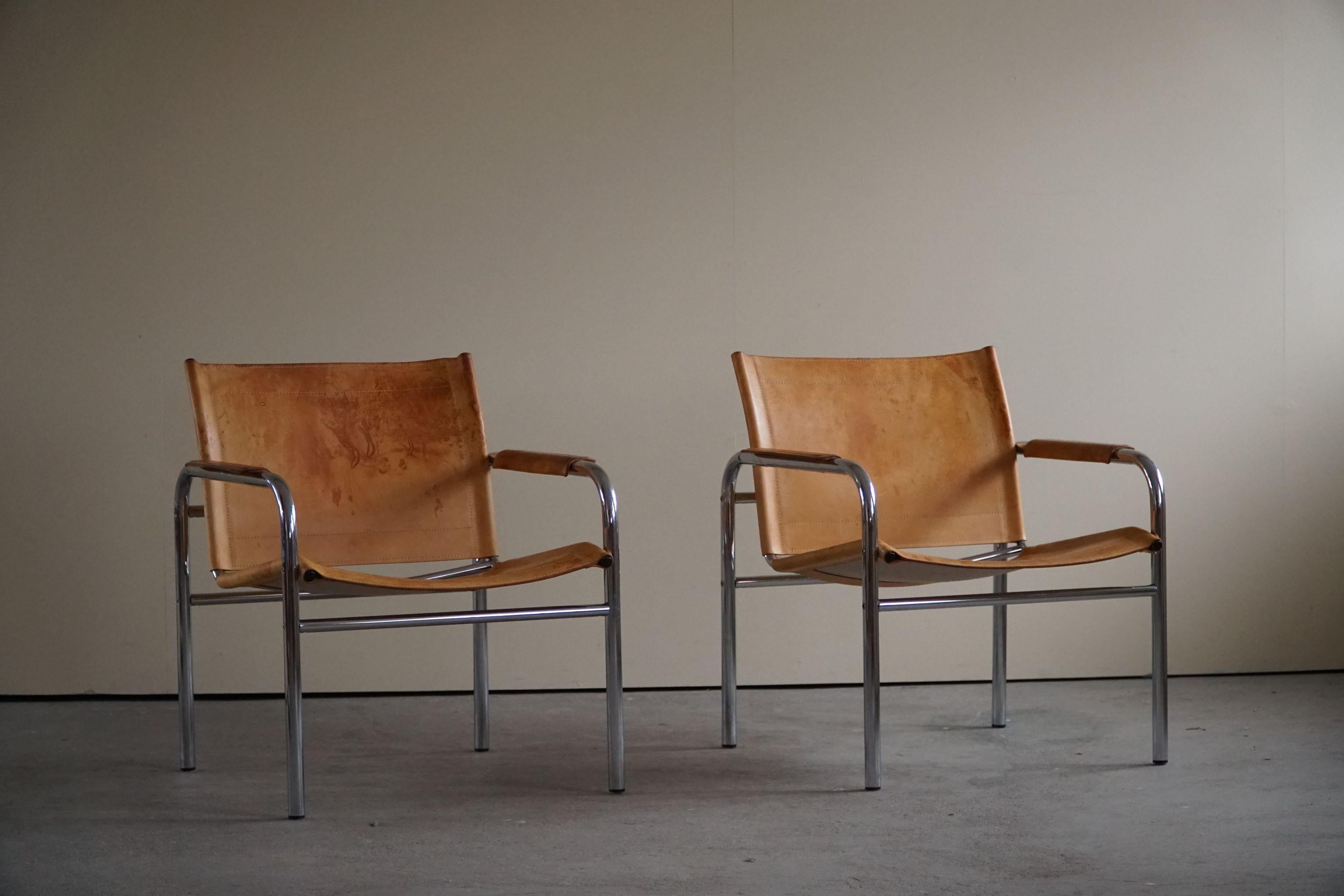 Swedish Mid Century Pair of Lounge Chairs by Tord Björklund, Model Klinte, 1970s 11