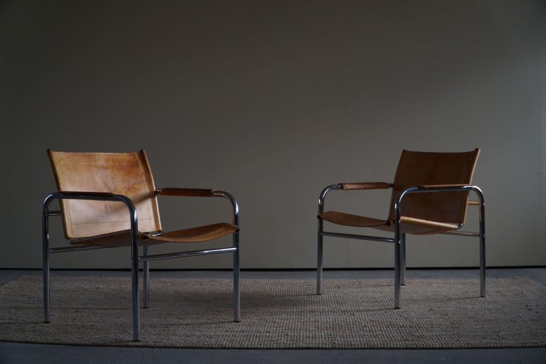 Swedish Mid Century Pair of Lounge Chairs by Tord Björklund, Model Klinte, 1970s For Sale 1