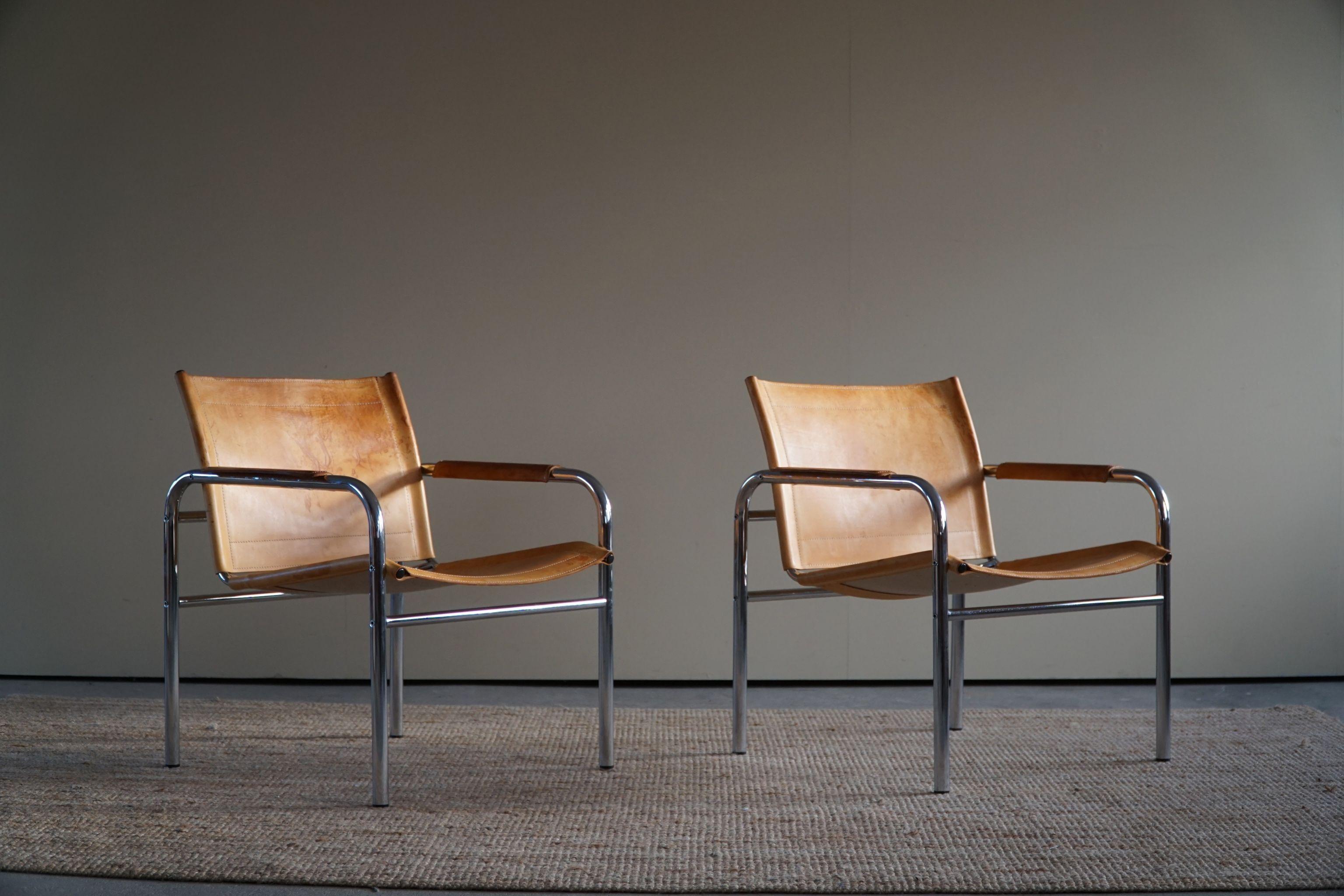 Swedish Mid Century Pair of Lounge Chairs by Tord Björklund, Model Klinte, 1970s 2