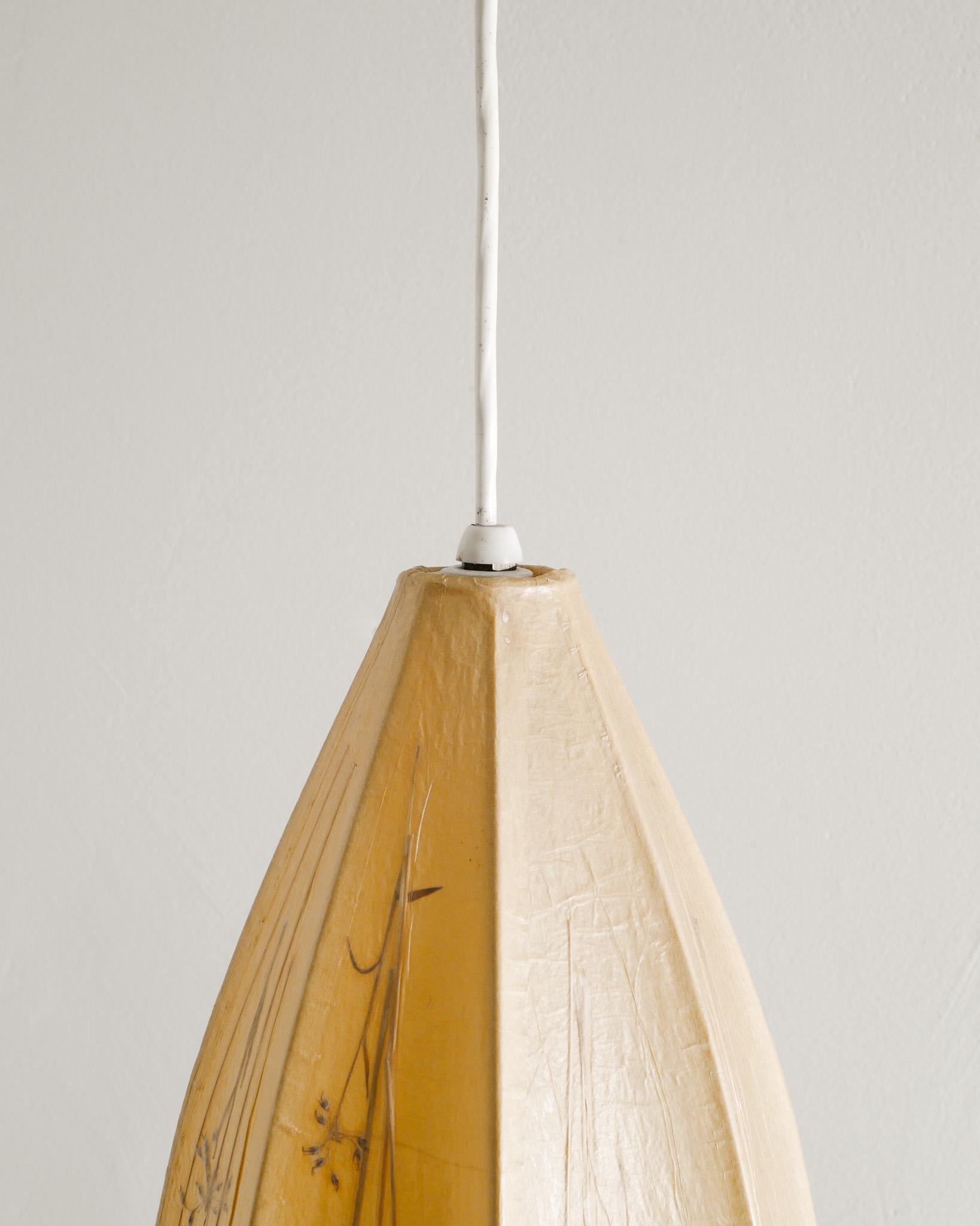 Mid-20th Century Swedish Mid Century Paper Ceiling Pendant Lamp by Birgitta Malmsten, 1950s  For Sale