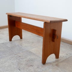 Swedish Mid-Century Pine Brutalist Low Bench