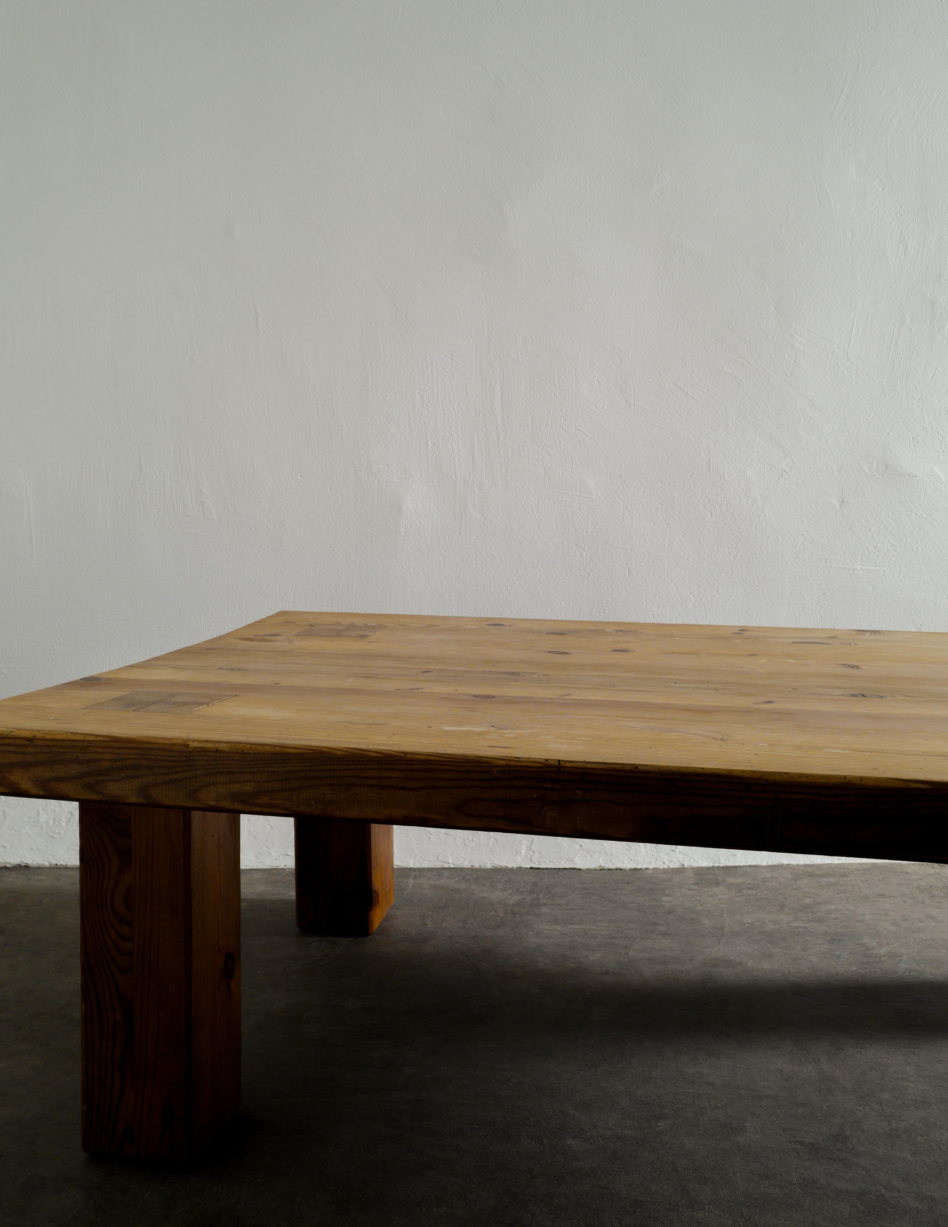 Swedish Mid-Century Pine Coffee Sofa Table in Style of Roland Wilhelmsson 1960s 1