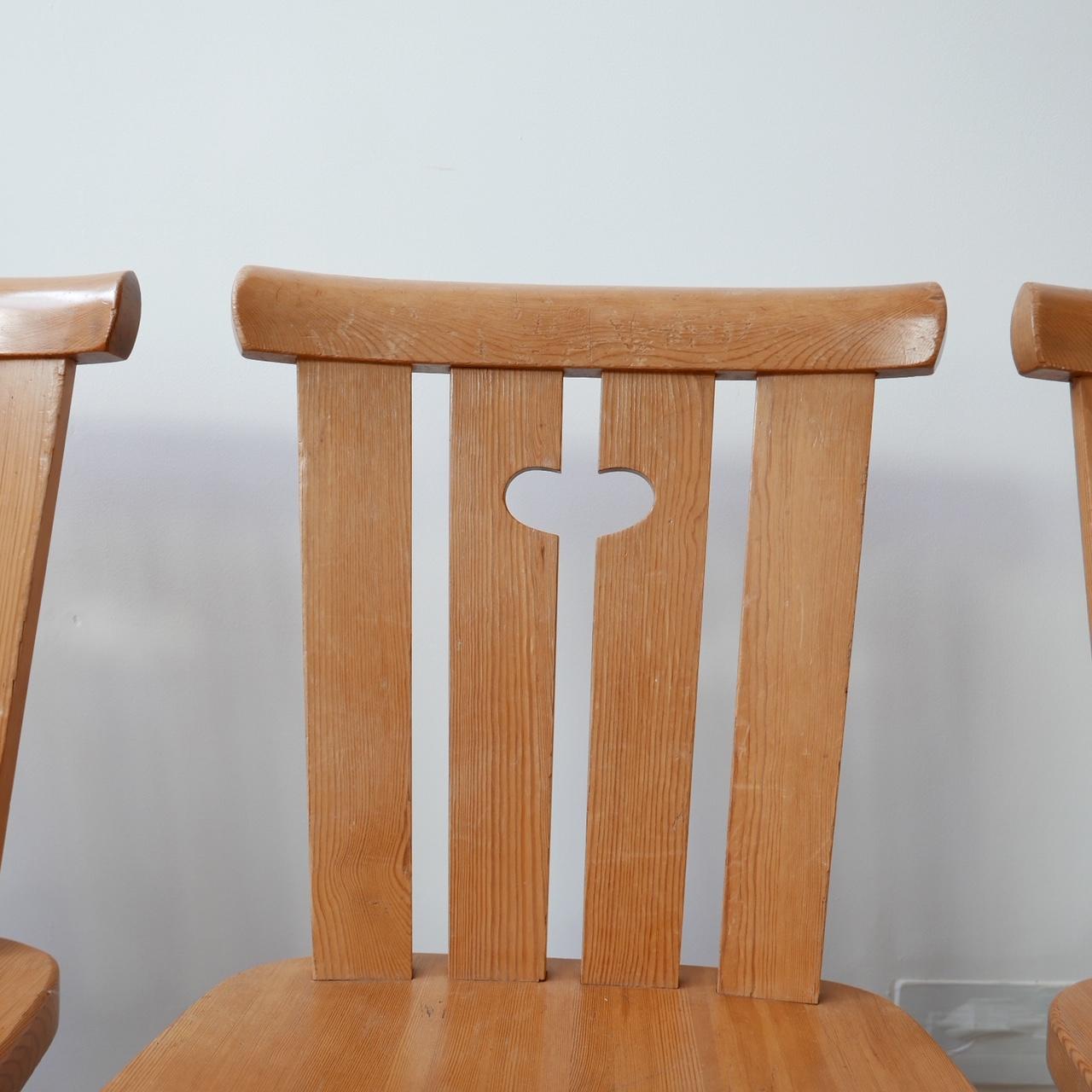 Swedish Midcentury Pine Dining Chairs '8' 5