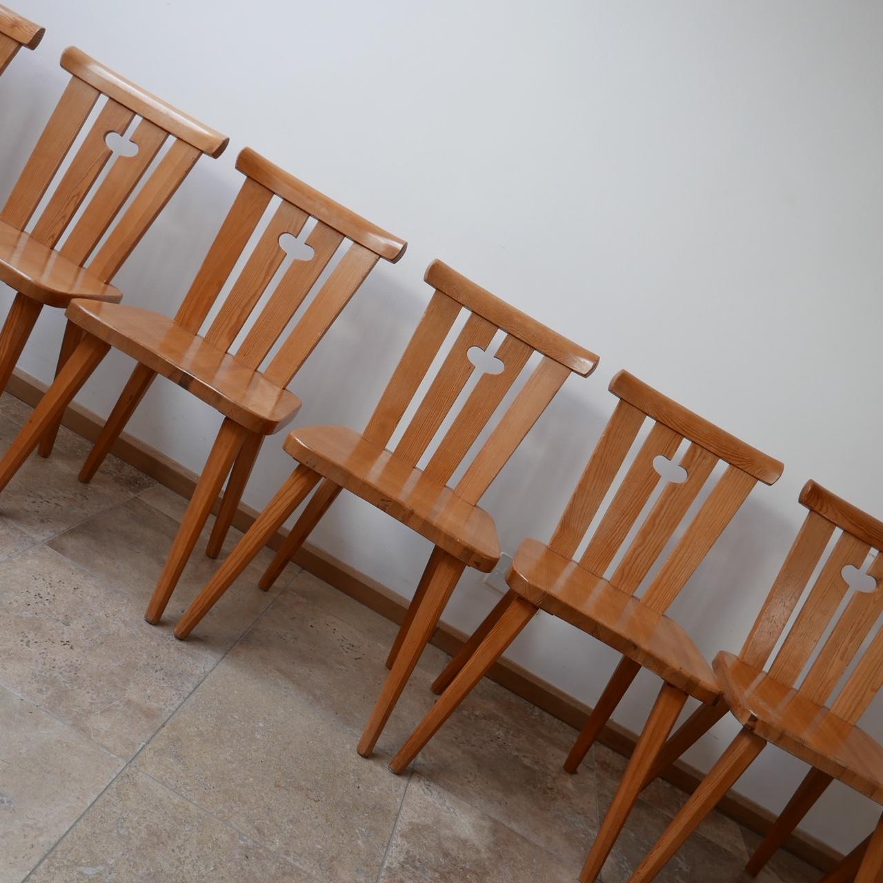 Swedish Midcentury Pine Dining Chairs '8' 6