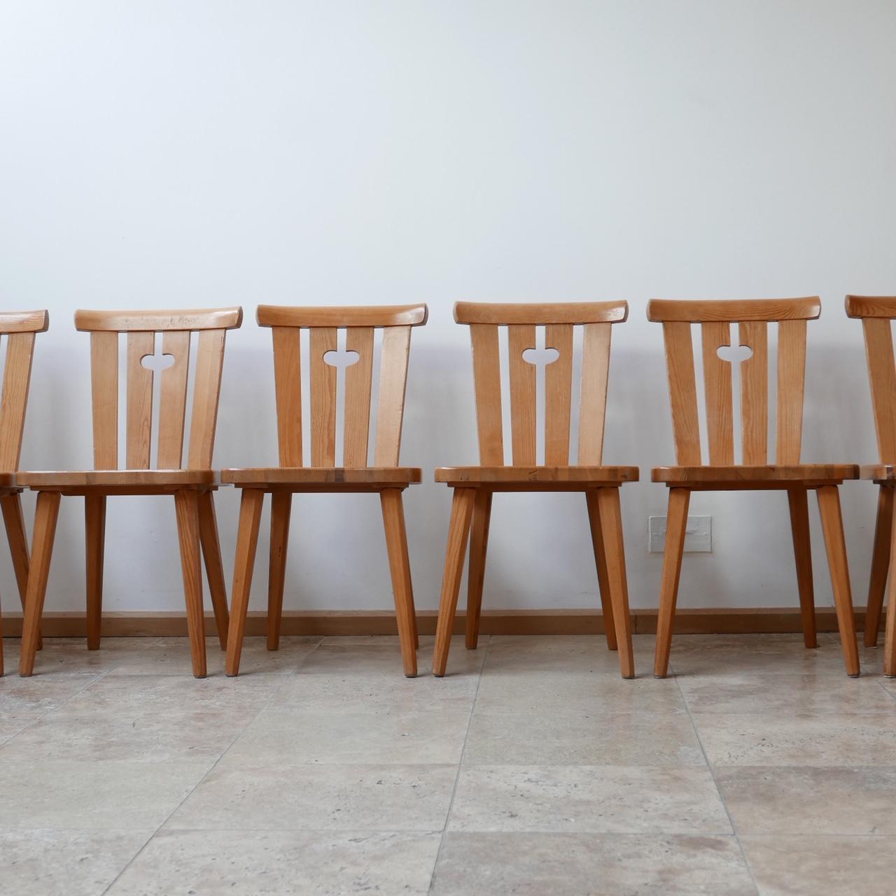 Swedish Midcentury Pine Dining Chairs '8' 7