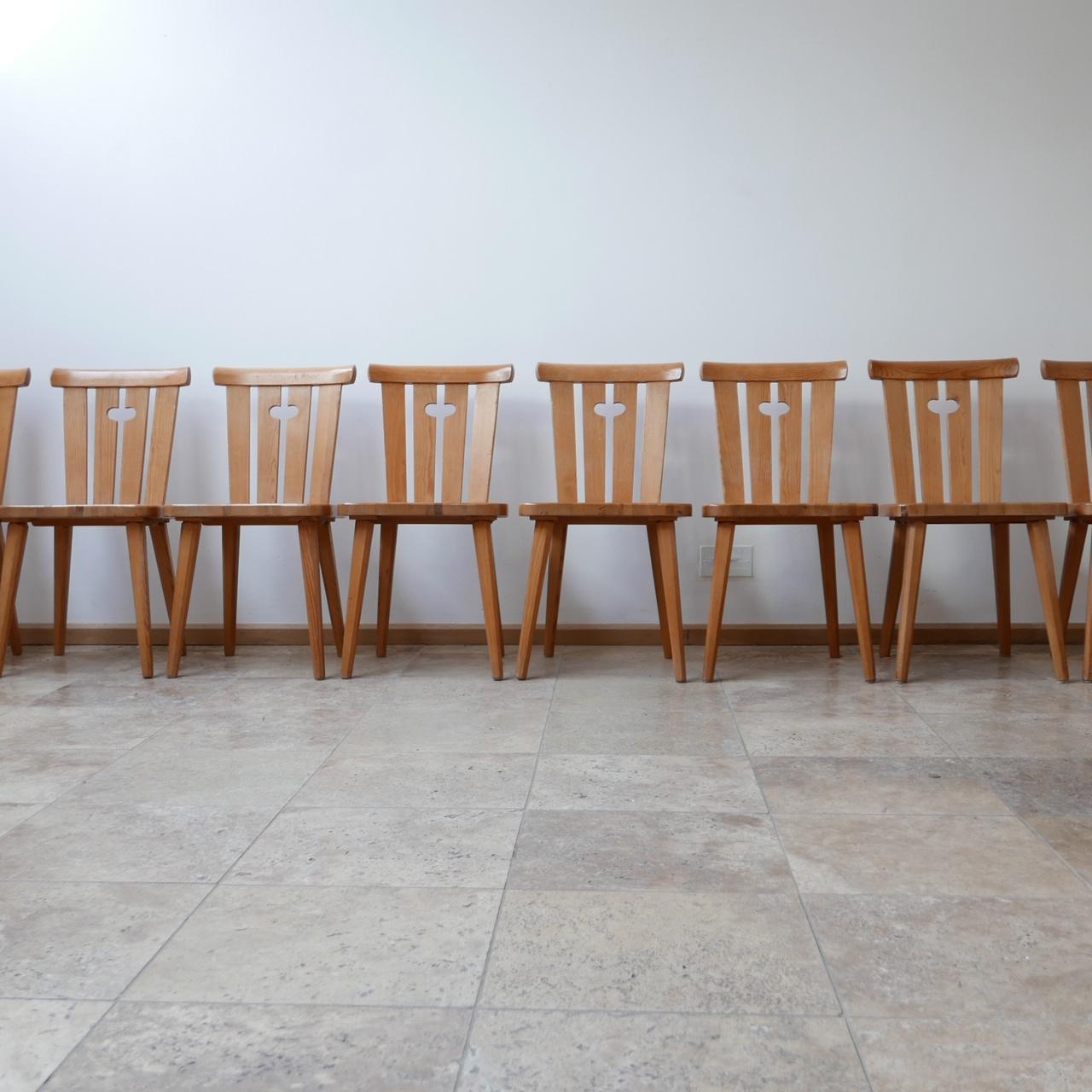 Swedish Midcentury Pine Dining Chairs '8' 8
