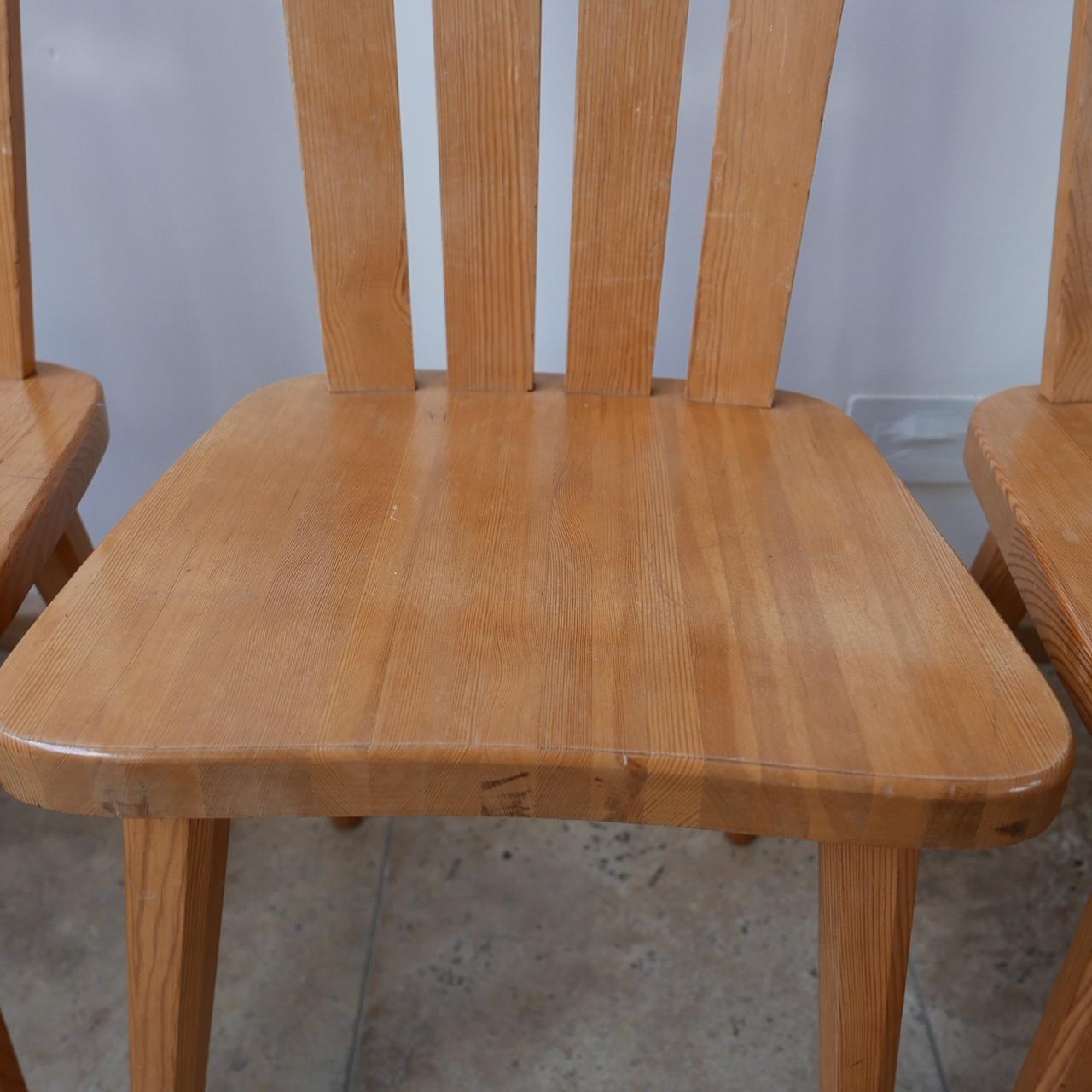 Swedish Midcentury Pine Dining Chairs '8' 4