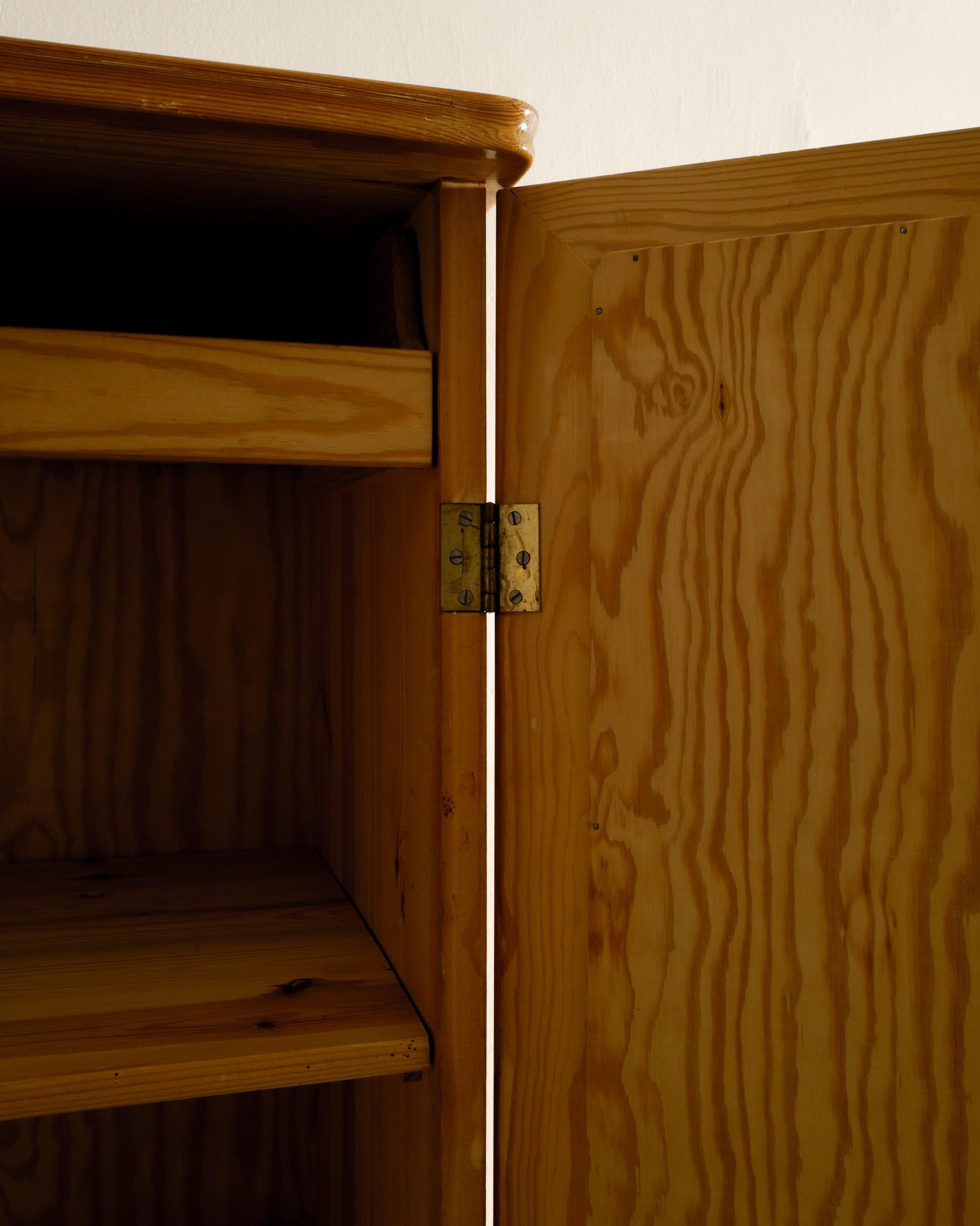 Swedish Mid Century Pine Wood Cabinet Dresser by Göran Malmvall Produced 1940s  1