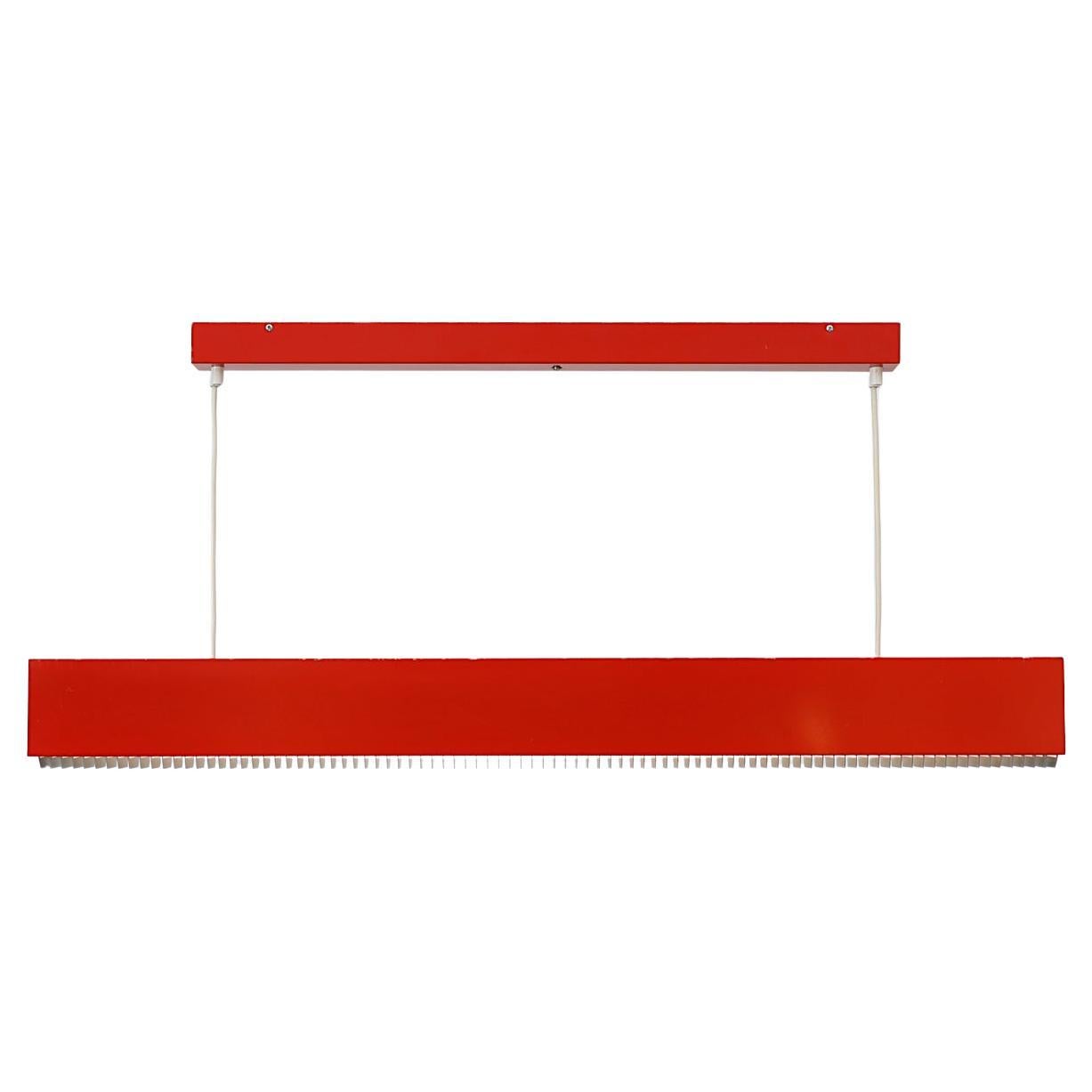 Swedish Mid-Century Red Enameled Metal Work Light by Exaktor AB, 1970s For Sale