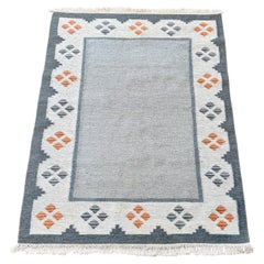 Swedish Mid-Century Rölakan Rug Handwoven Wool Carpet