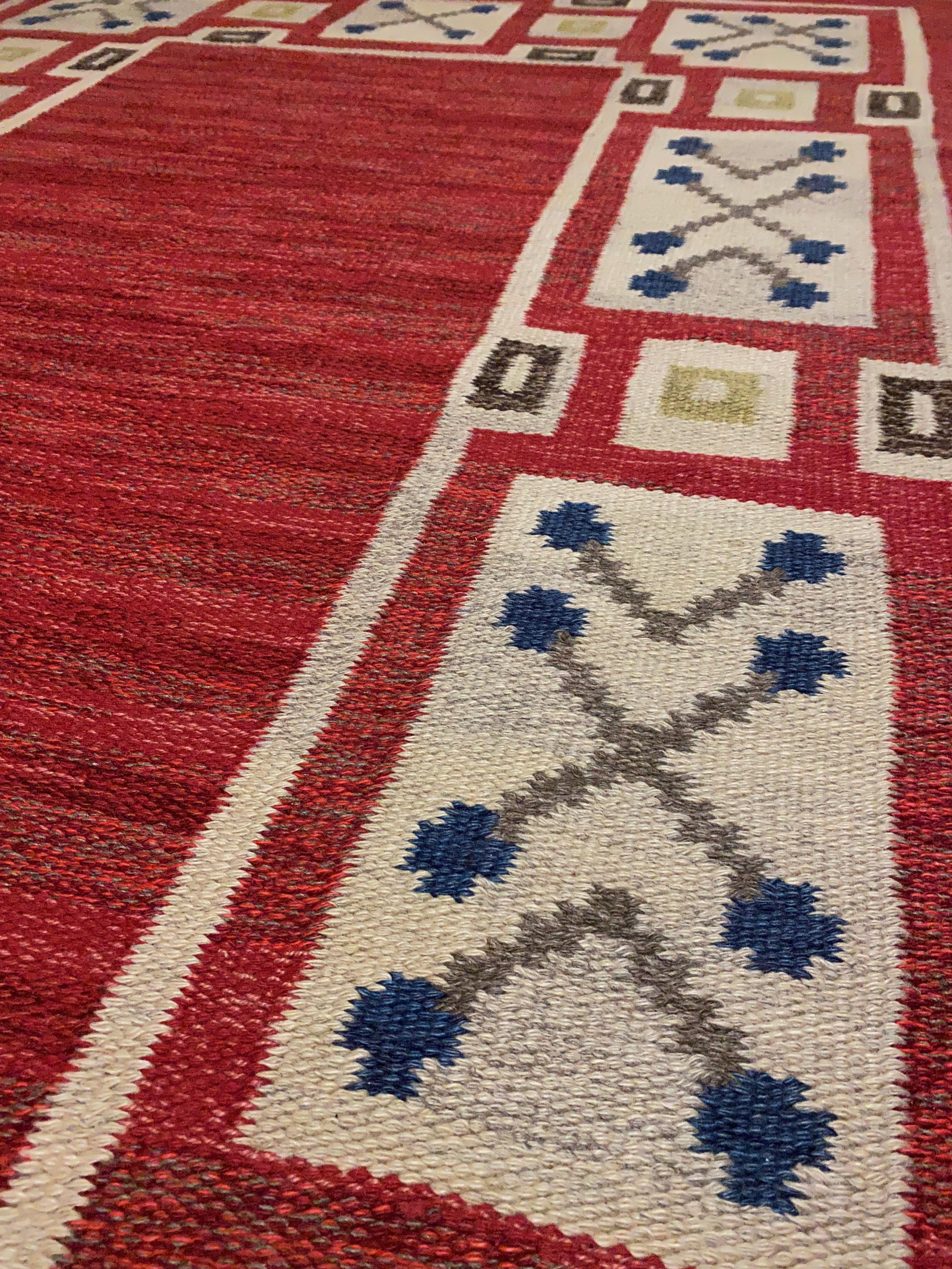 Swedish Mid-Century Rug by Aina Kånge In Good Condition In Brooklyn, NY