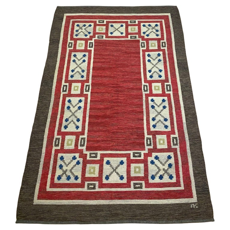Swedish MidCentury Rug by Aina Kånge For Sale at 1stDibs