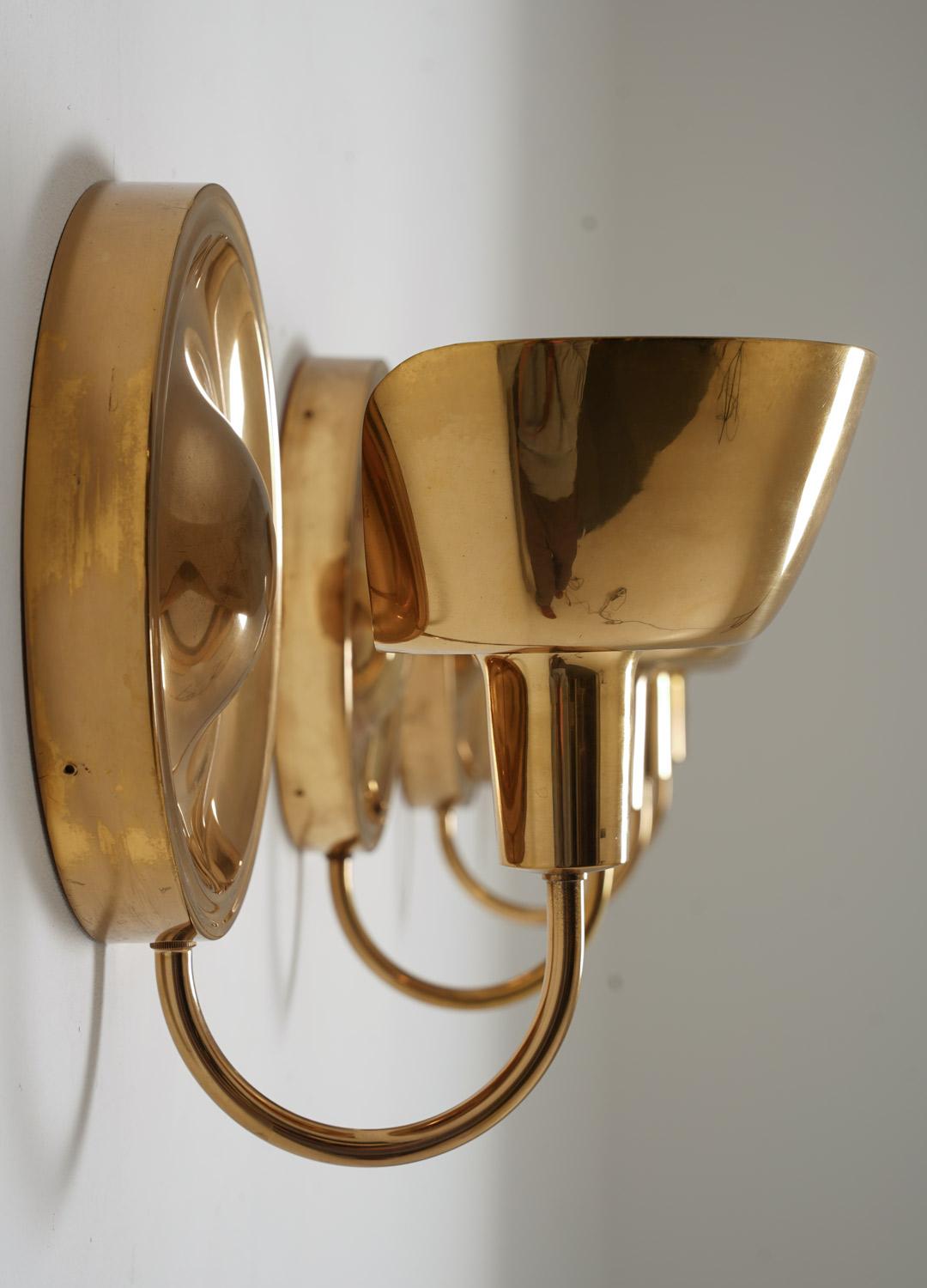 Swedish Mid Century Sconces in Brass by Josef Frank for Svenskt Tenn For Sale 1