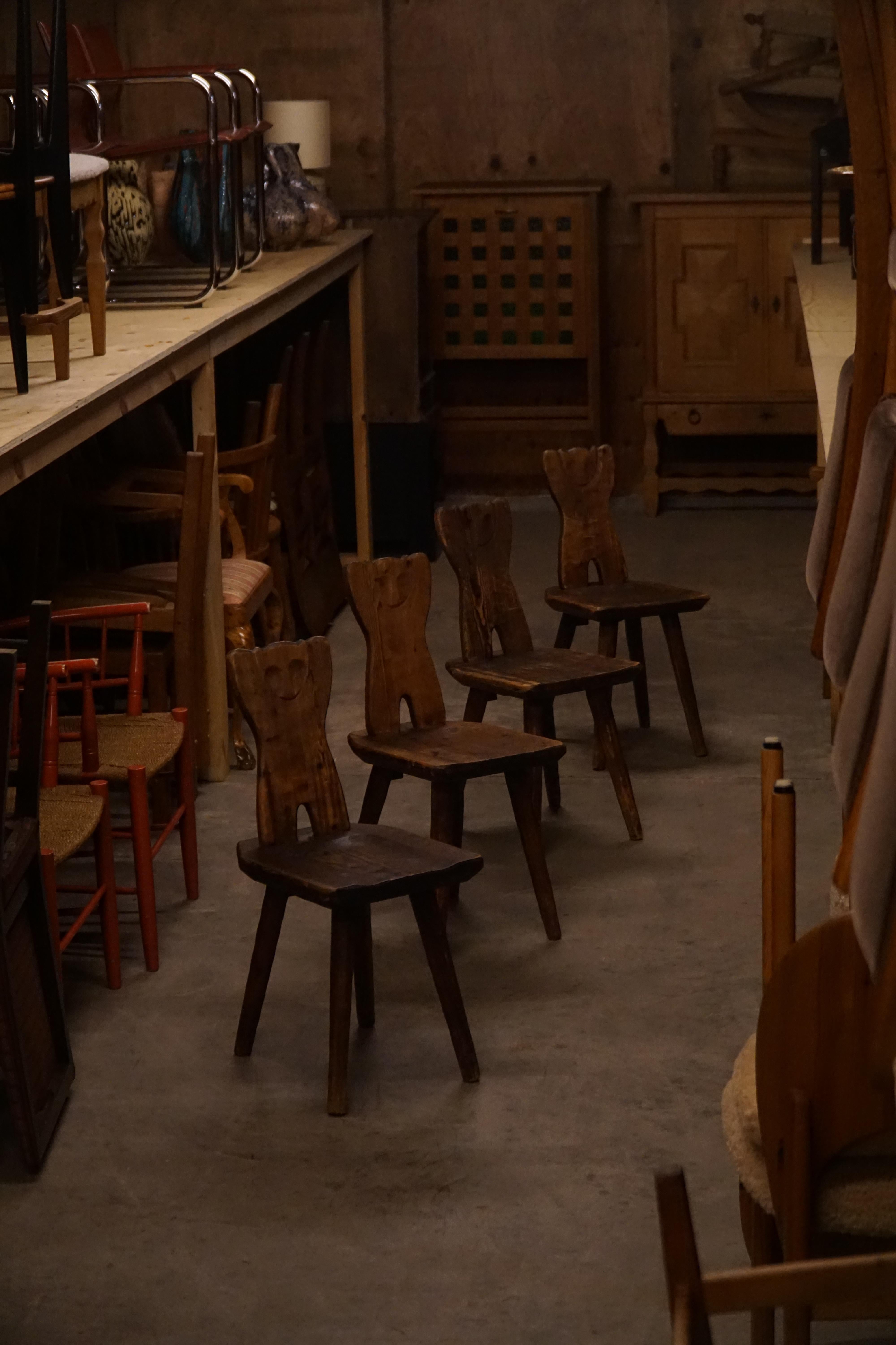 Suède, milieu du siècle, ensemble de 4 chaises 