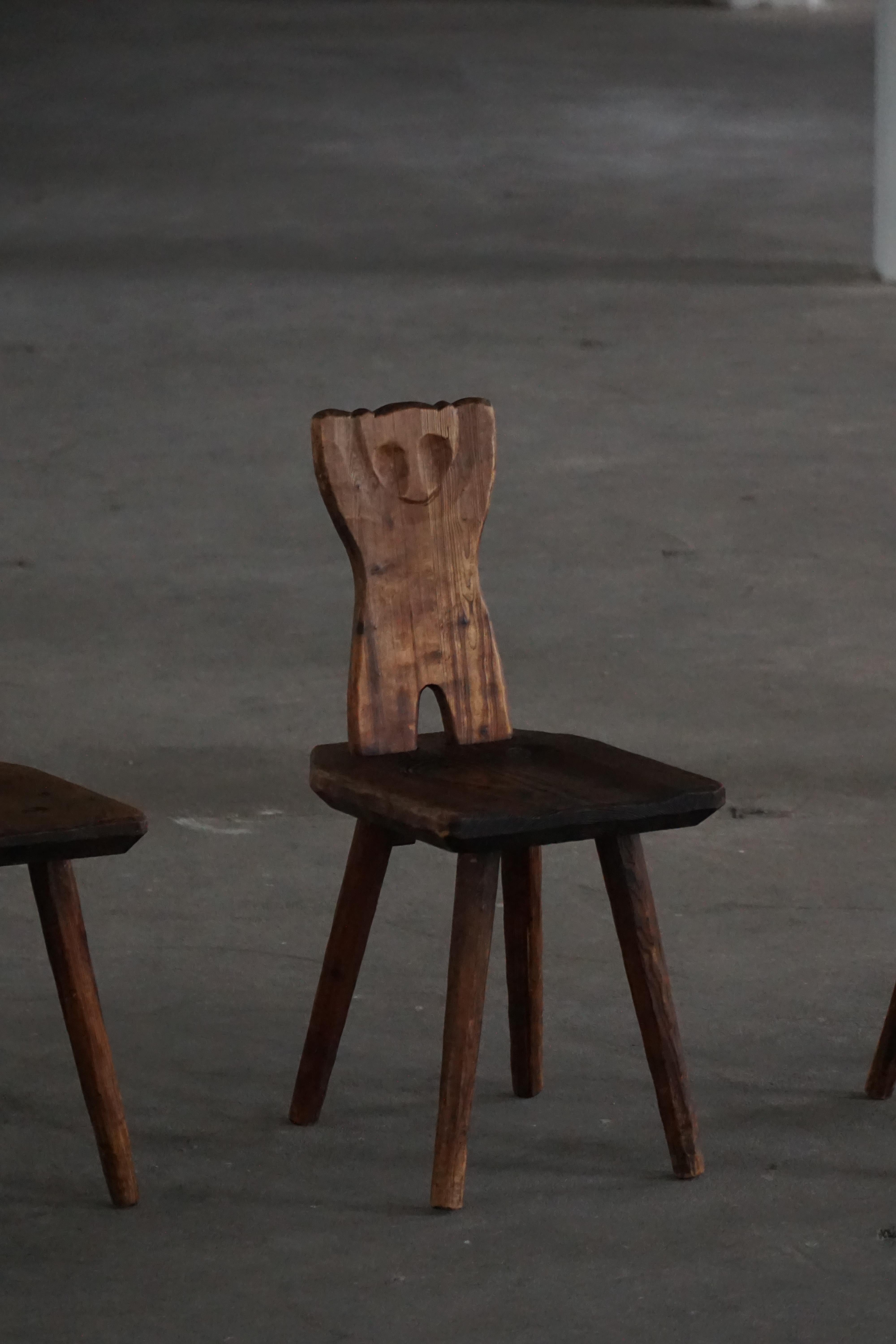 Suède, milieu du siècle, ensemble de 4 chaises 