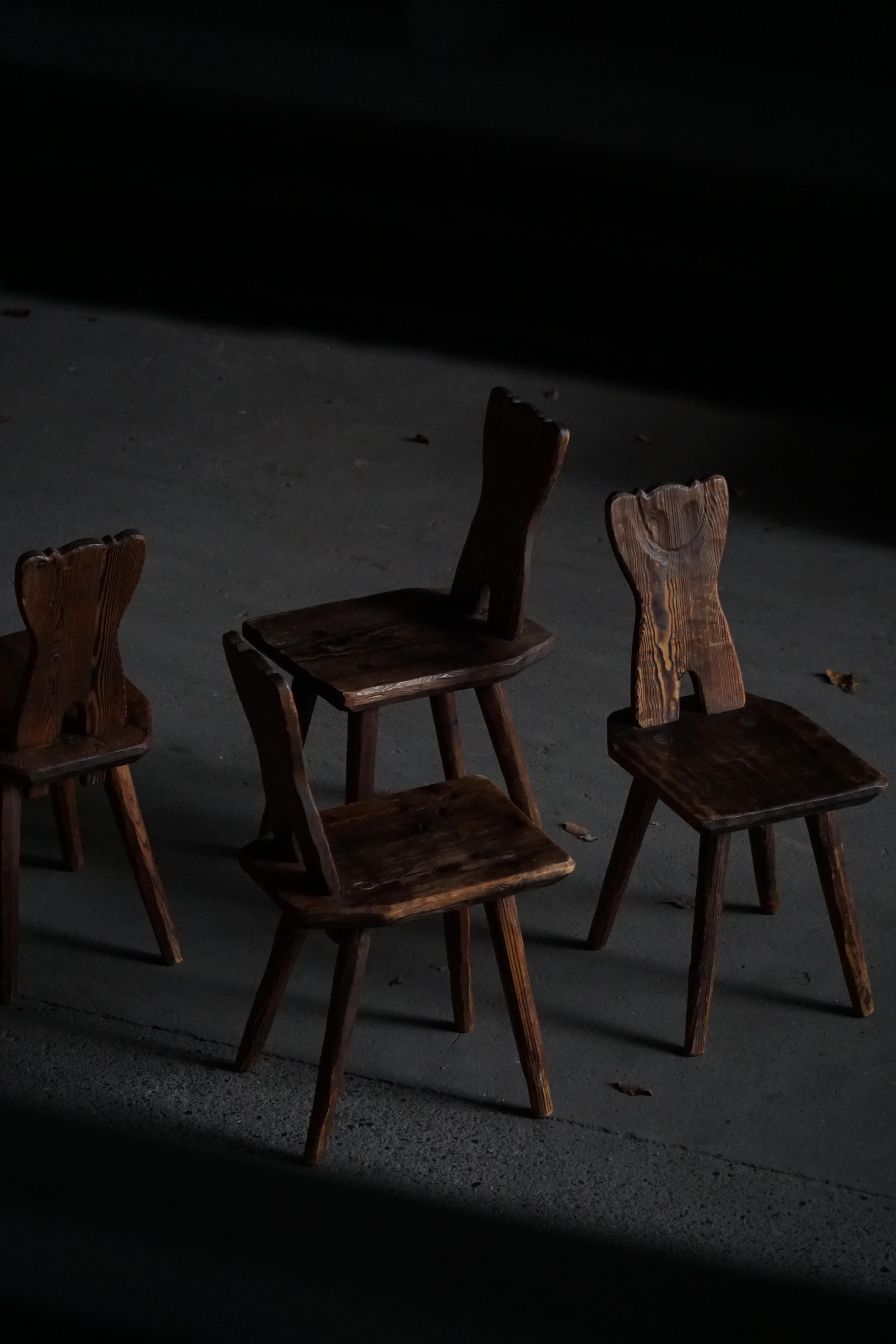 20ième siècle Suède, milieu du siècle, ensemble de 4 chaises 