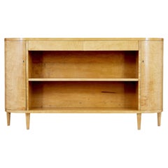 Vintage Swedish Mid-Century Shaped Low Open Bookcase