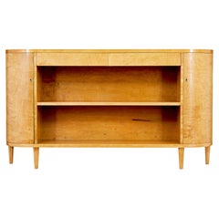 Swedish mid century shaped low open bookcase