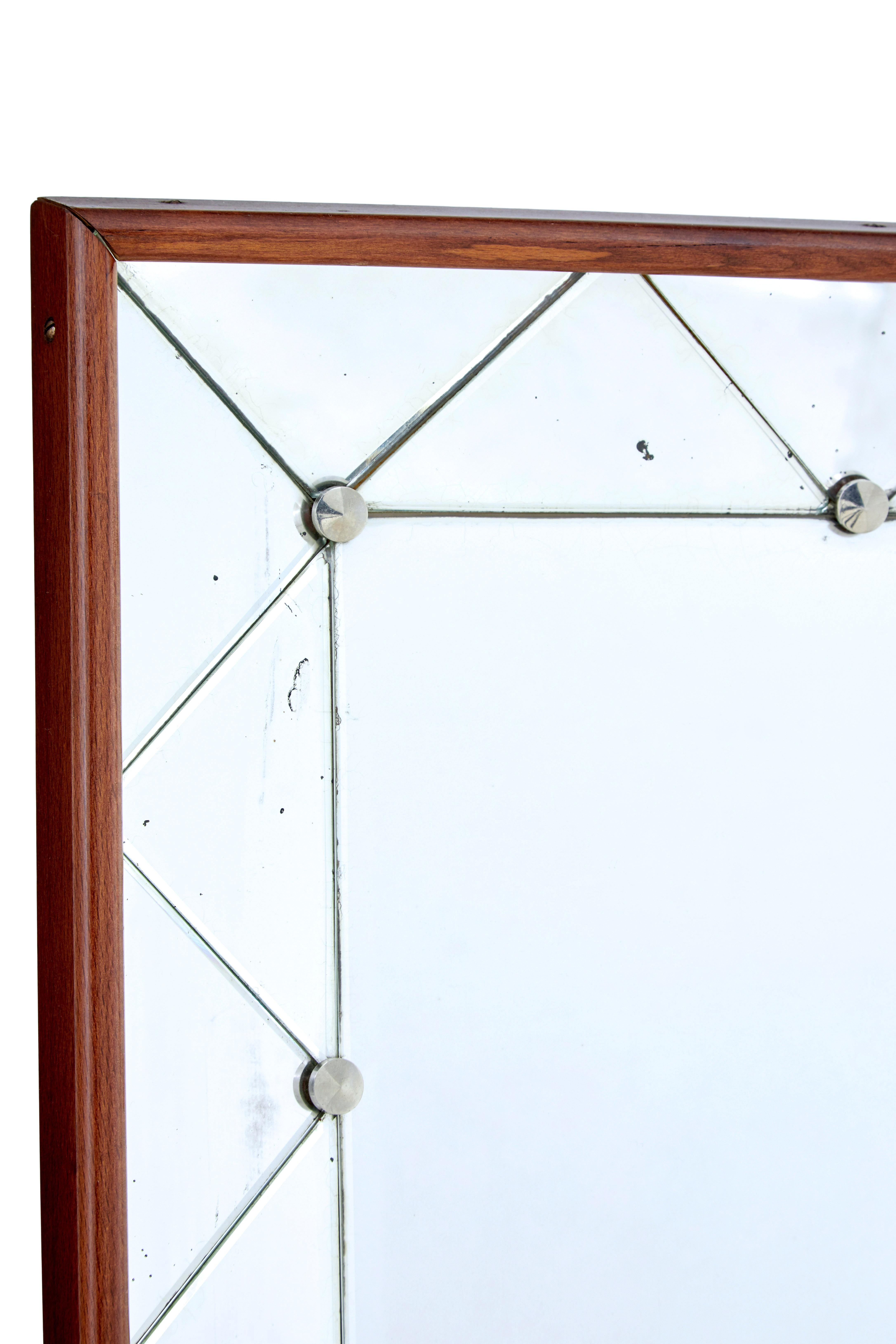 Mid-Century Modern Swedish mid century shaped wall mirror For Sale