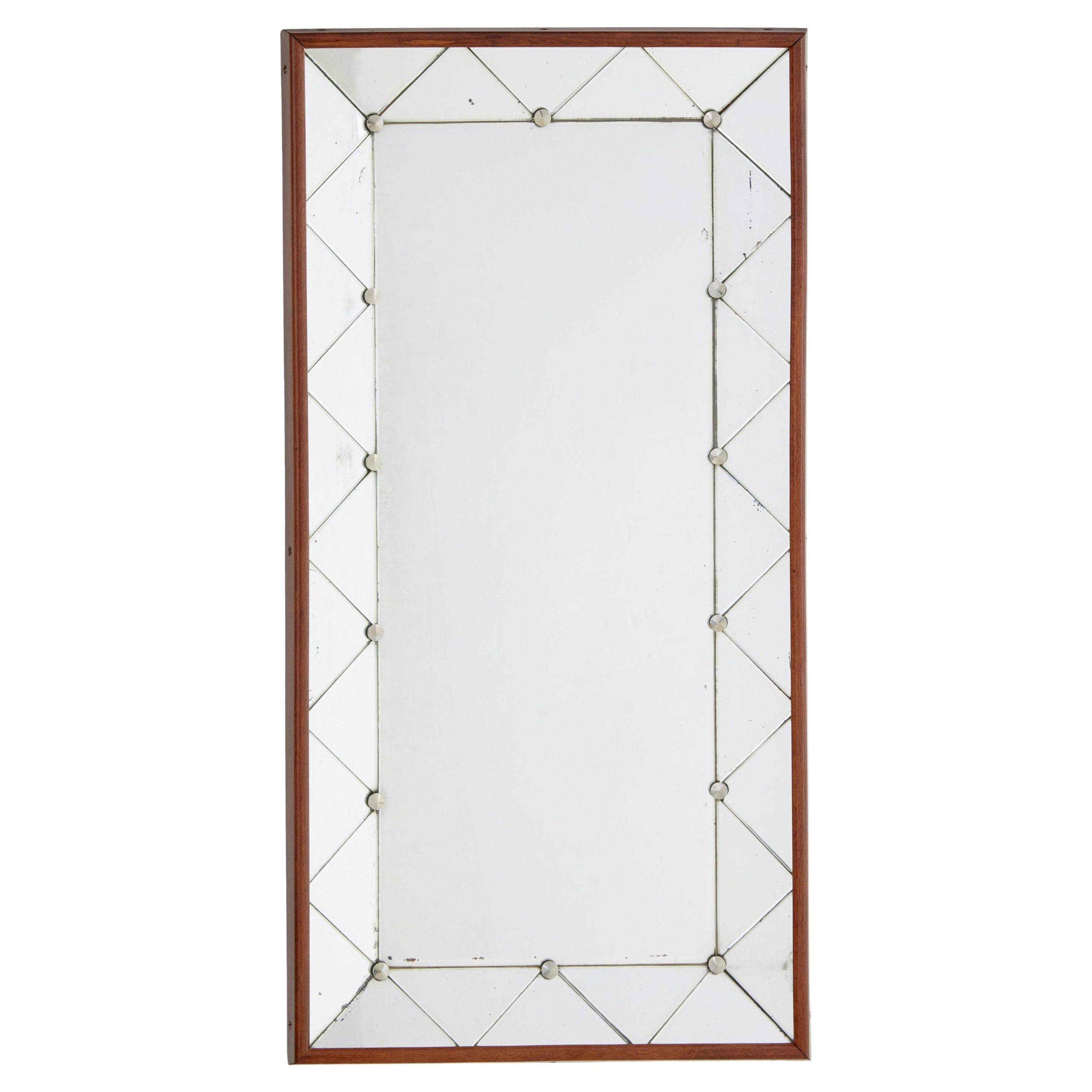Swedish mid century shaped wall mirror
