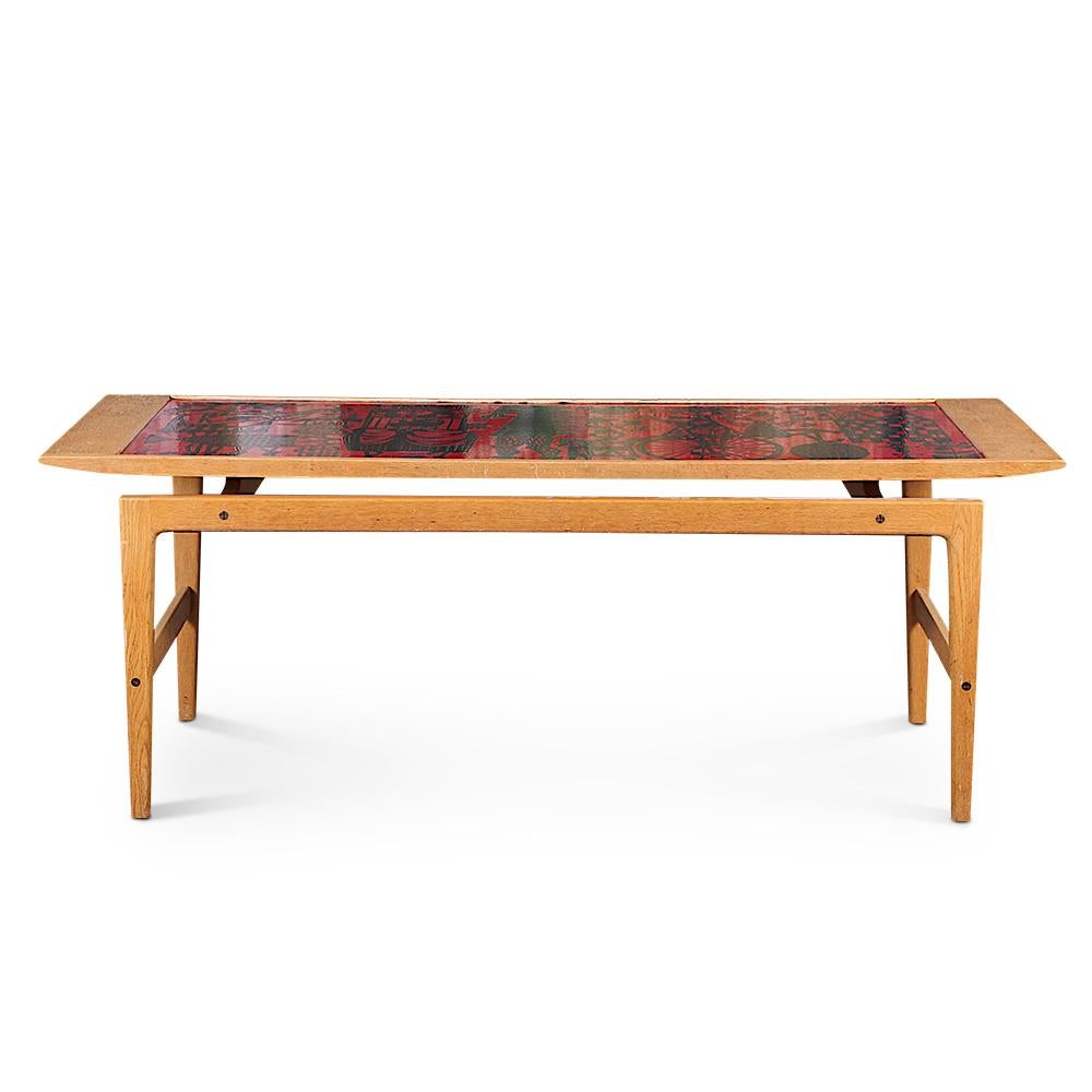 Mid Century Modern 'Carnival' Coffee table by Stig Lindberg Made 1959. In Excellent Condition For Sale In Vancouver, British Columbia