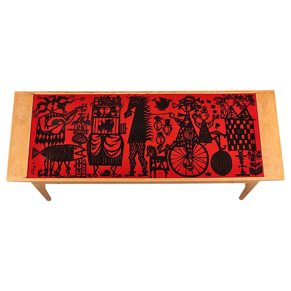 Mid Century Modern 'Carnival' Coffee table by Stig Lindberg Made 1959. For Sale