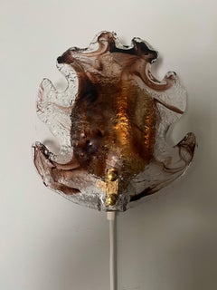 Swedish Mid-Century Single Smoke Glass Wall Sconce by Fåglavik, 1970s