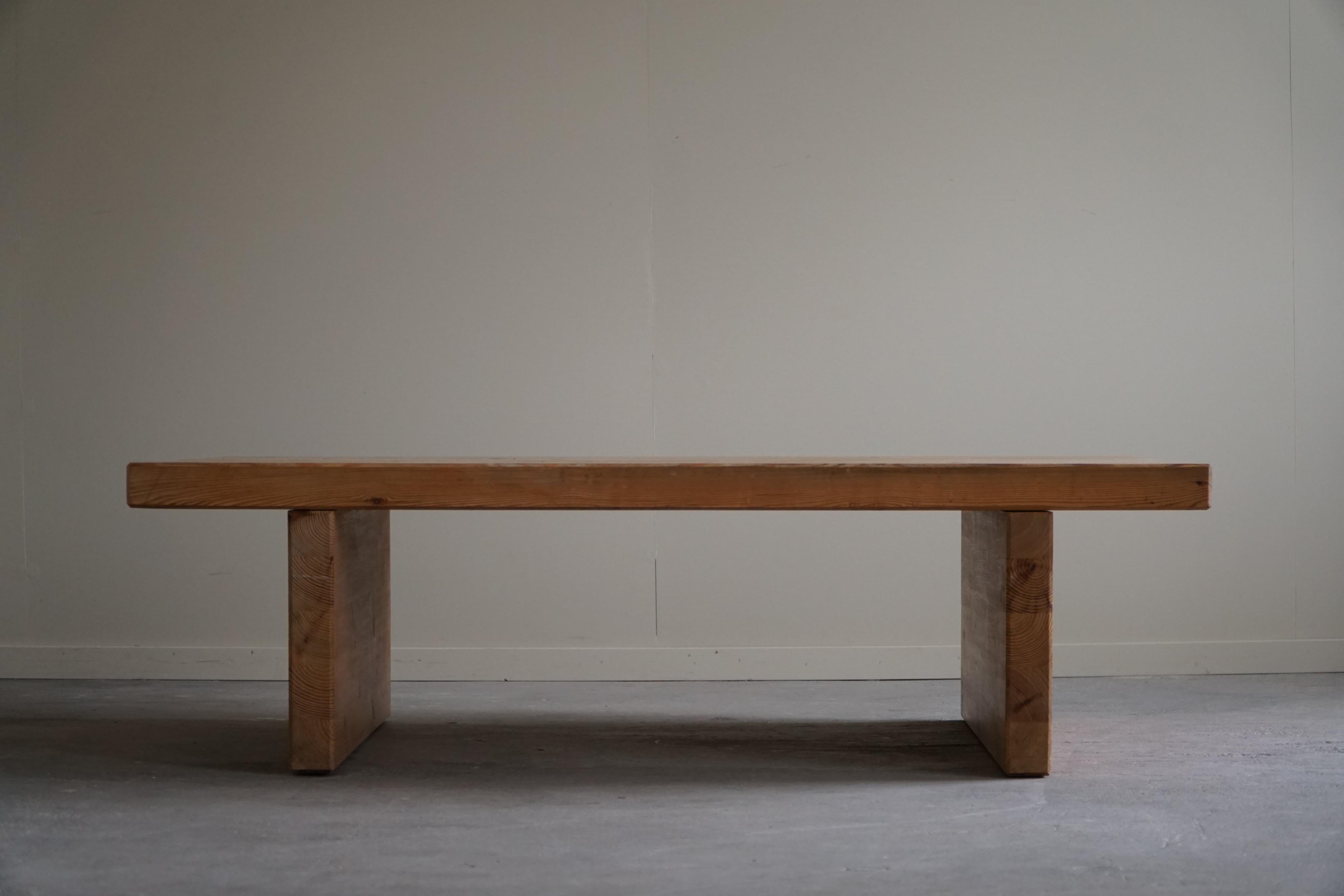 Swedish Mid Century Sofa Table in Solid Pine, Attributed to Sven Larsson, 1960s 2