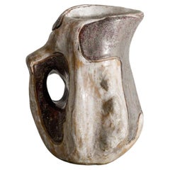 Swedish Mid Century Stoneware Pitcher by Hans Hedberg for Biot France, 1950s