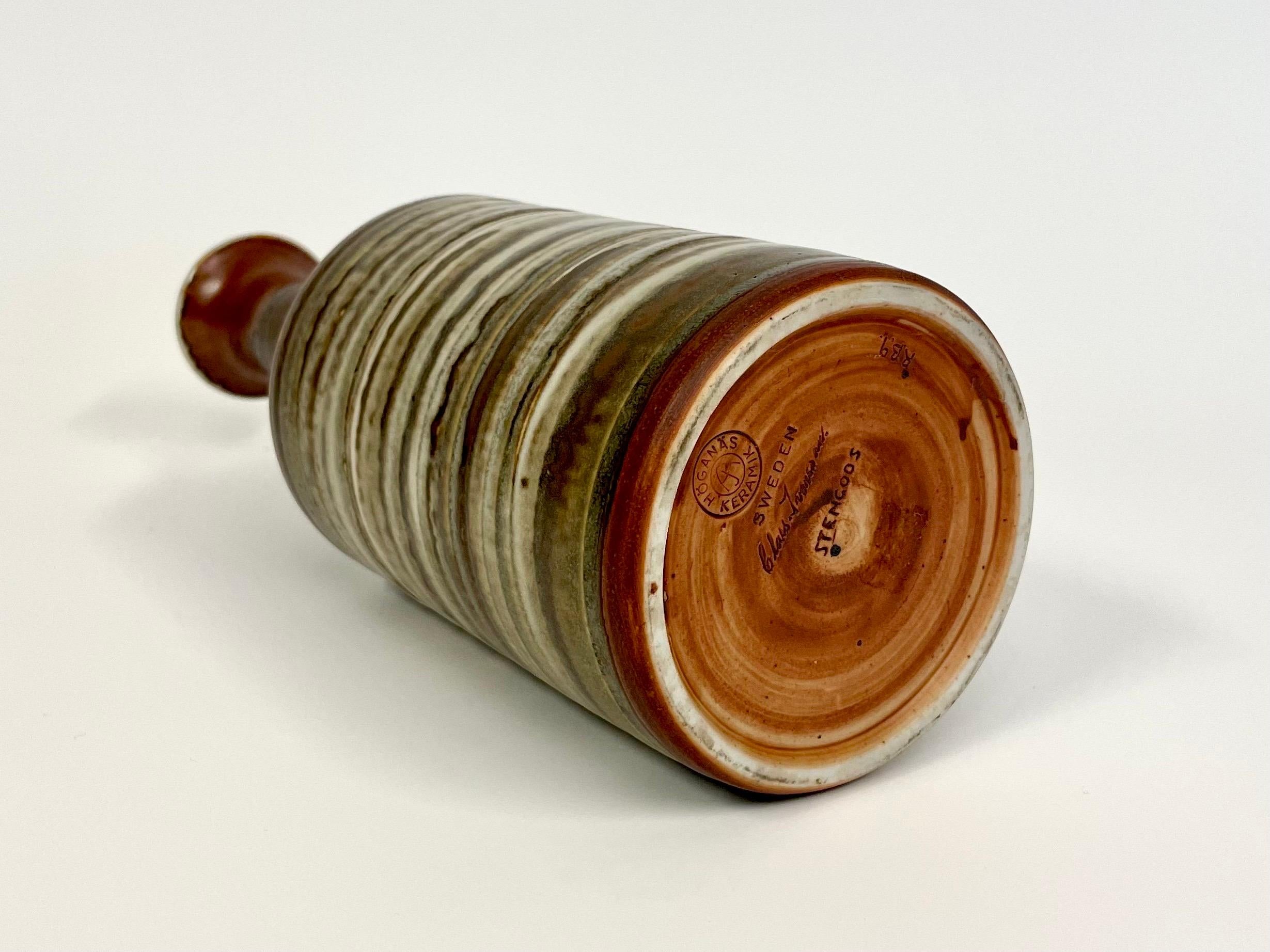 Vase en grès suédois du milieu du siècle par Claes Ivarsson pour Höganäs Keramik Excellent état - En vente à Örebro, SE