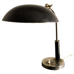 Vintage Swedish Mid Century Table Desk Lamp in Black Metal Produced in Sweden, 1940s