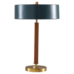 Swedish Mid-Century Table Lamp in Metal and Wood by Einar Bäckström