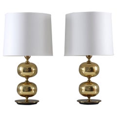 Swedish Midcentury Table Lamps in Brass by Stilarmatur Tranås