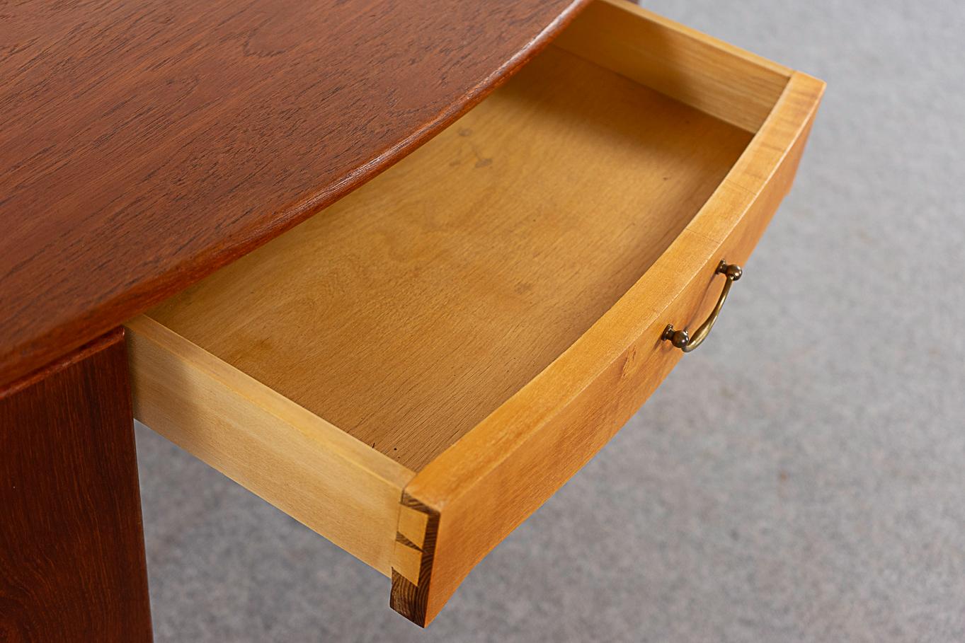 Swedish Mid-Century Teak and Beech Vanity/Desk For Sale 3