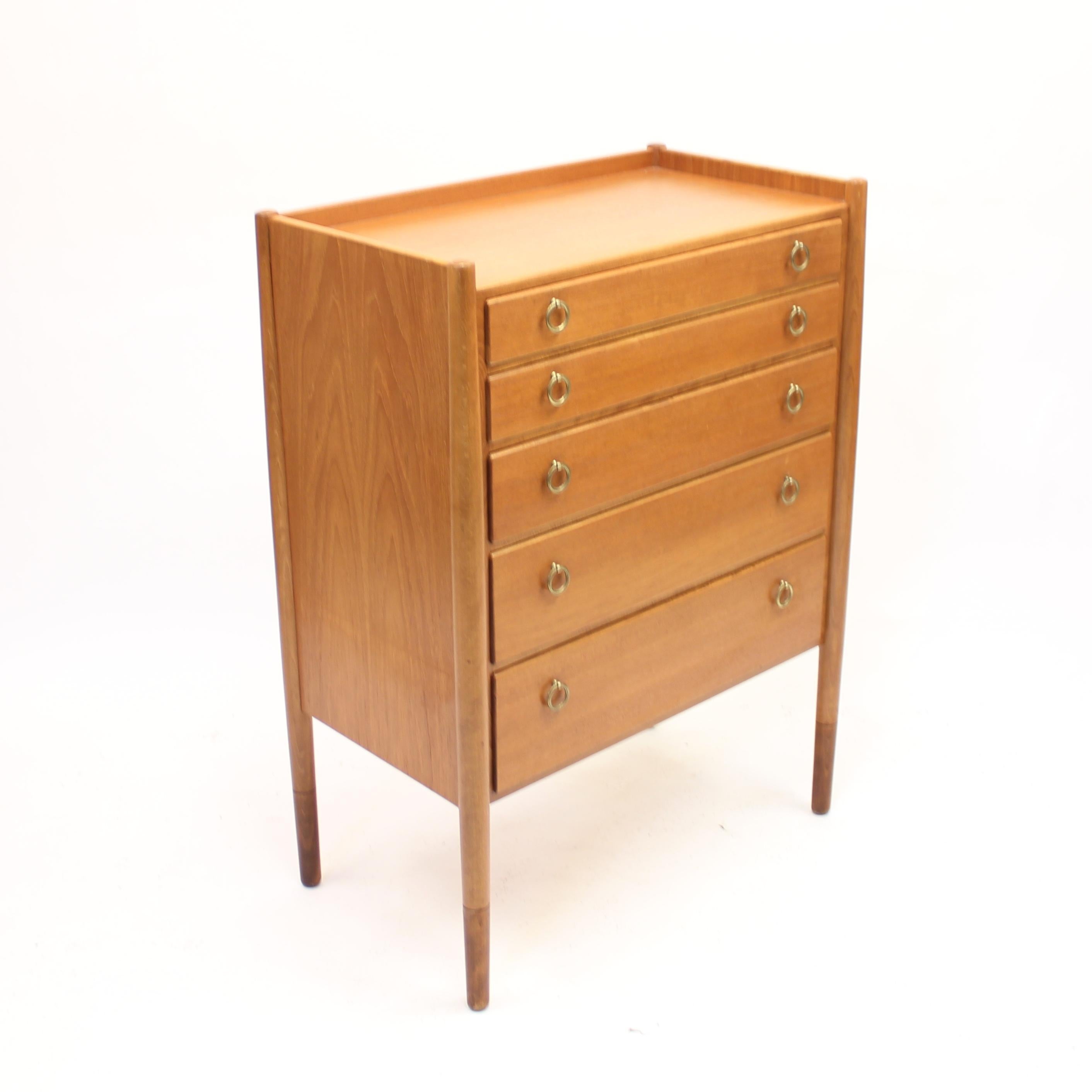 Swedish Mid-Century Teak Chest of Drawers by Treman, 1960s In Good Condition For Sale In Uppsala, SE