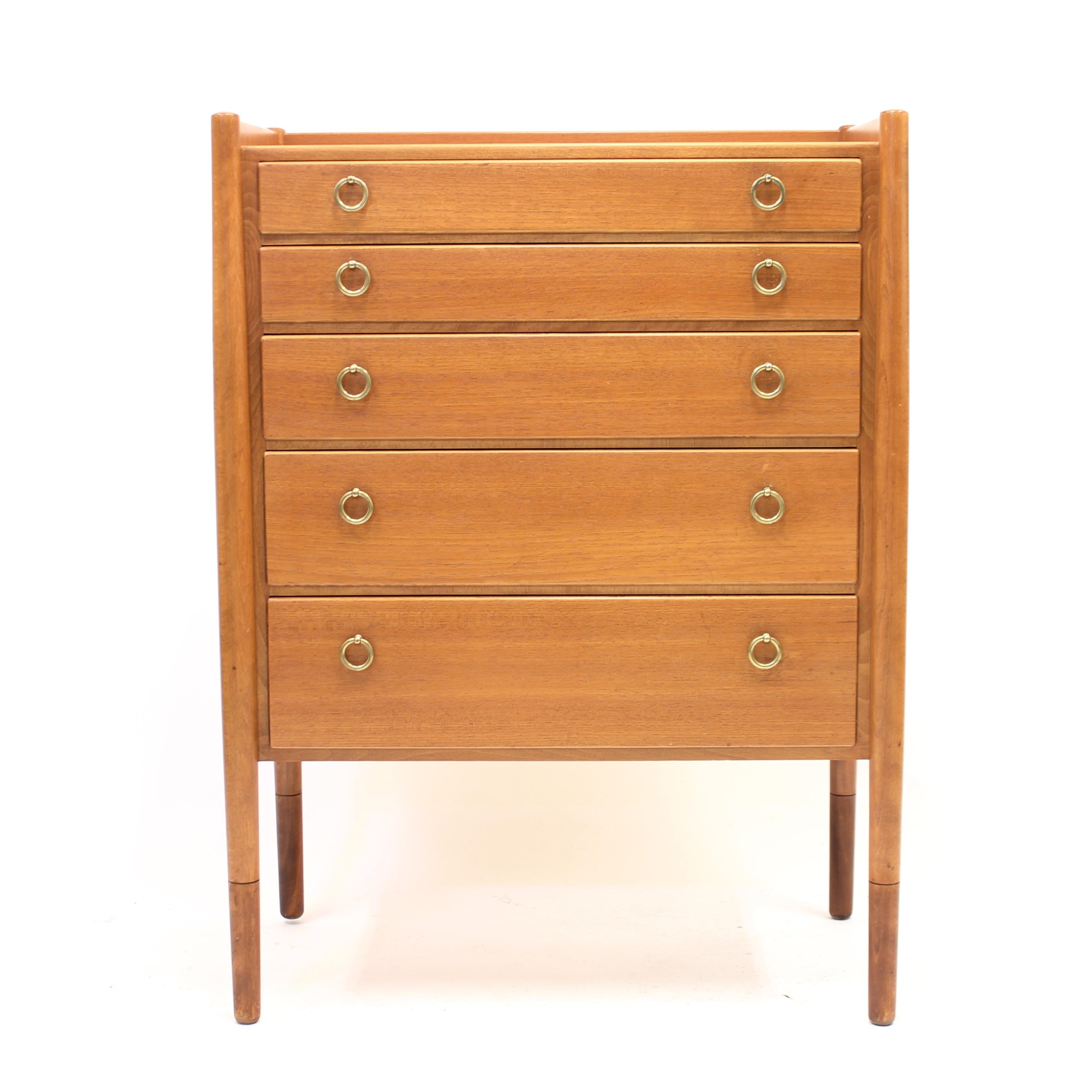 Swedish Mid-Century Teak Chest of Drawers by Treman, 1960s For Sale 1