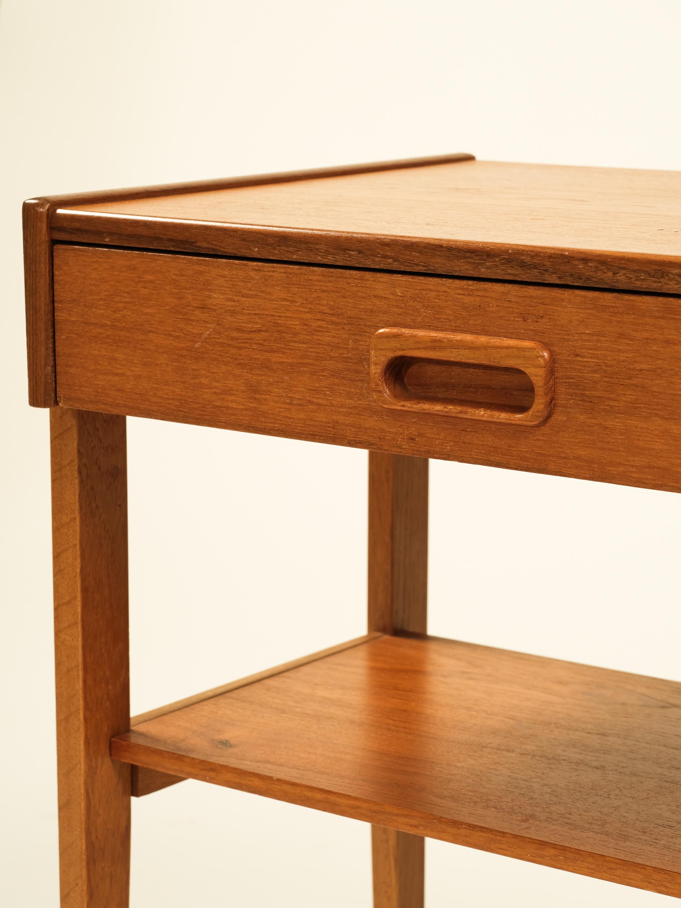 Swedish Mid-Century Teak & Oak Bedside Tables, 1960s, Set of 2 2